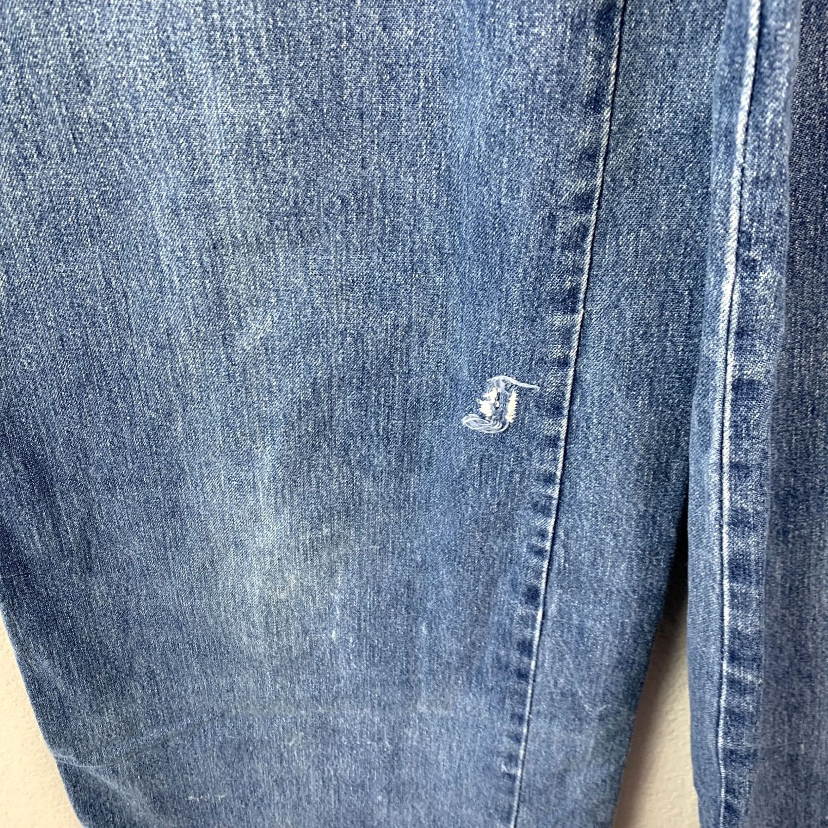 Vintage VINTAGE H.I.S Jeans Women Wide-Leg Denim Zipper Pockets 25in waist Distressed 70s Retro Blue Women Mens Girls Size 26" / US 2 / IT 38 - 2 Thumbnail