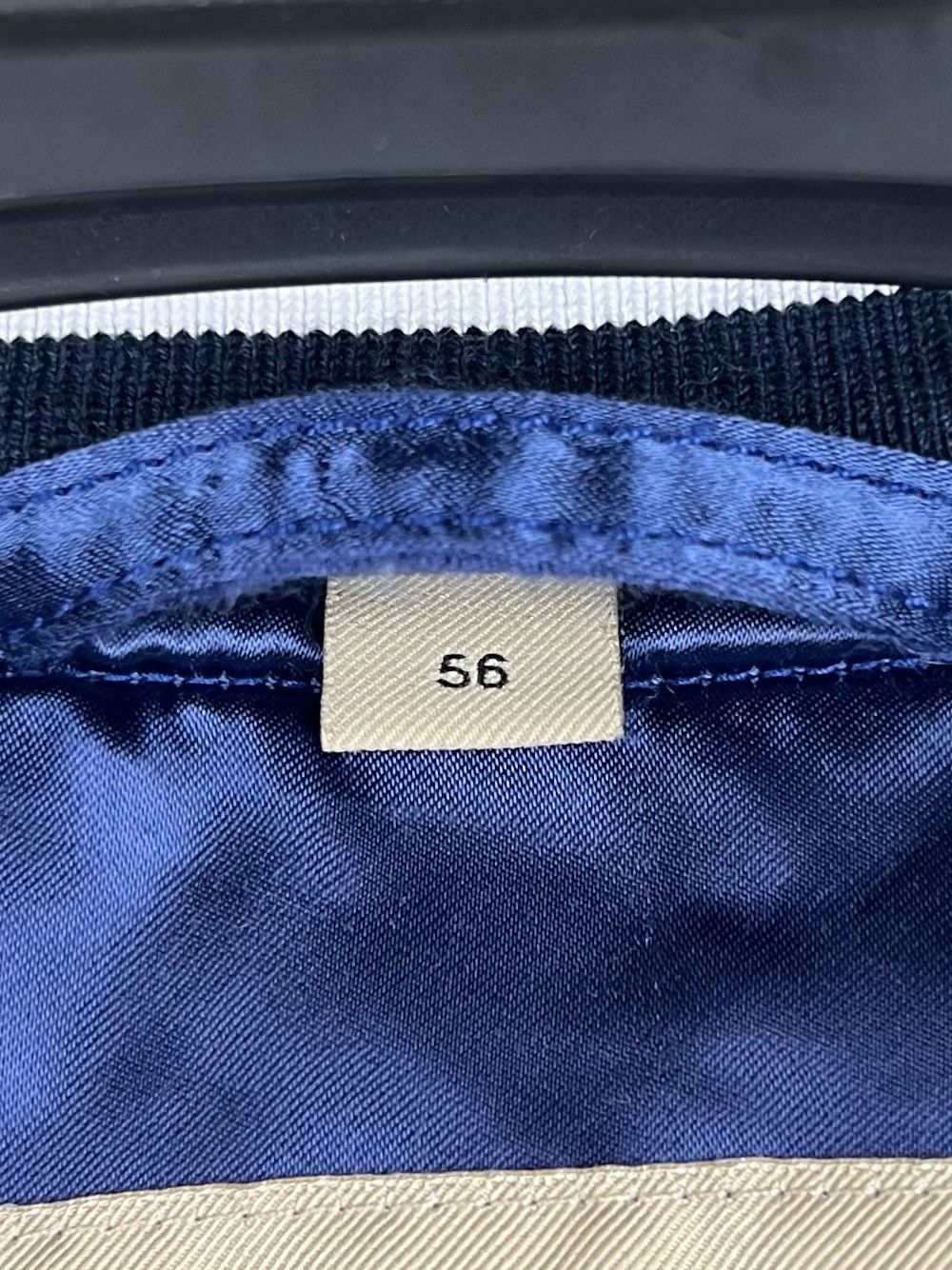 Burberry BURBERRY Bomber Jacket Lidington Nylon Satin Navy Men's Size US XL / EU 56 / 4 - 10 Thumbnail
