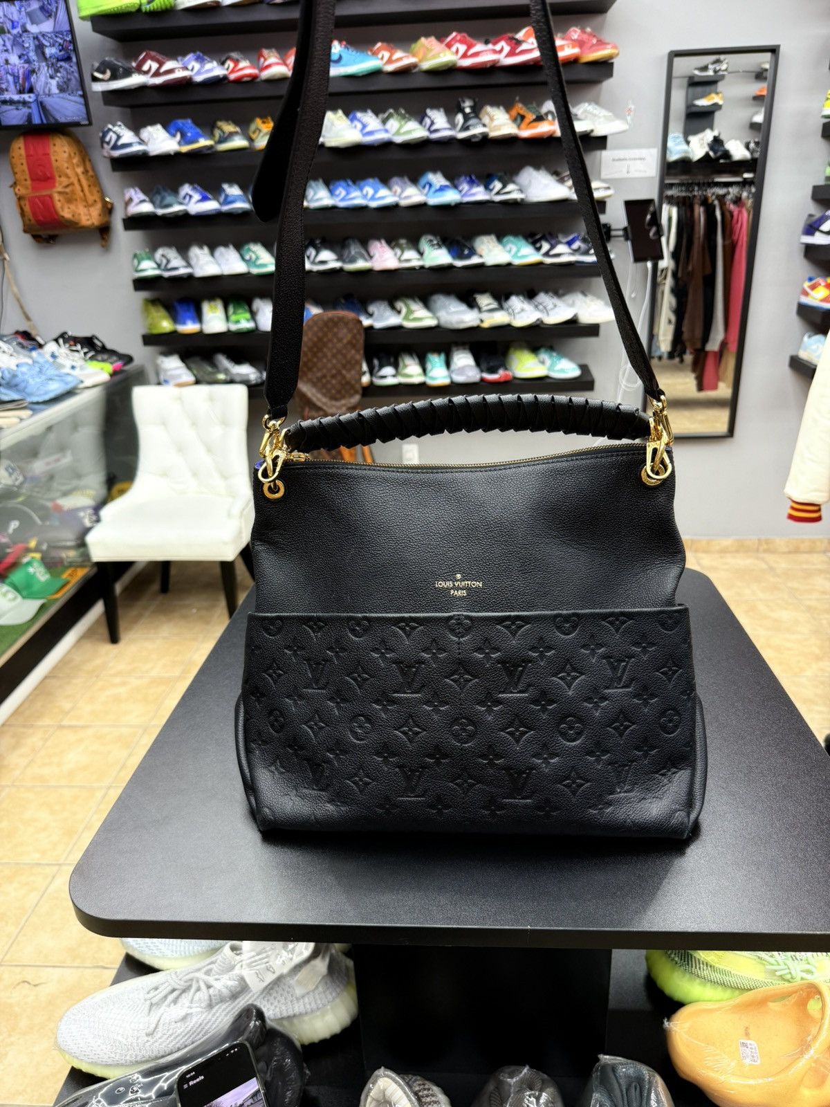 Louis Vuitton Louis Vuitton Maida Hobo Bag BLK Monogram Empreinte Leather Size ONE SIZE - 18 Thumbnail