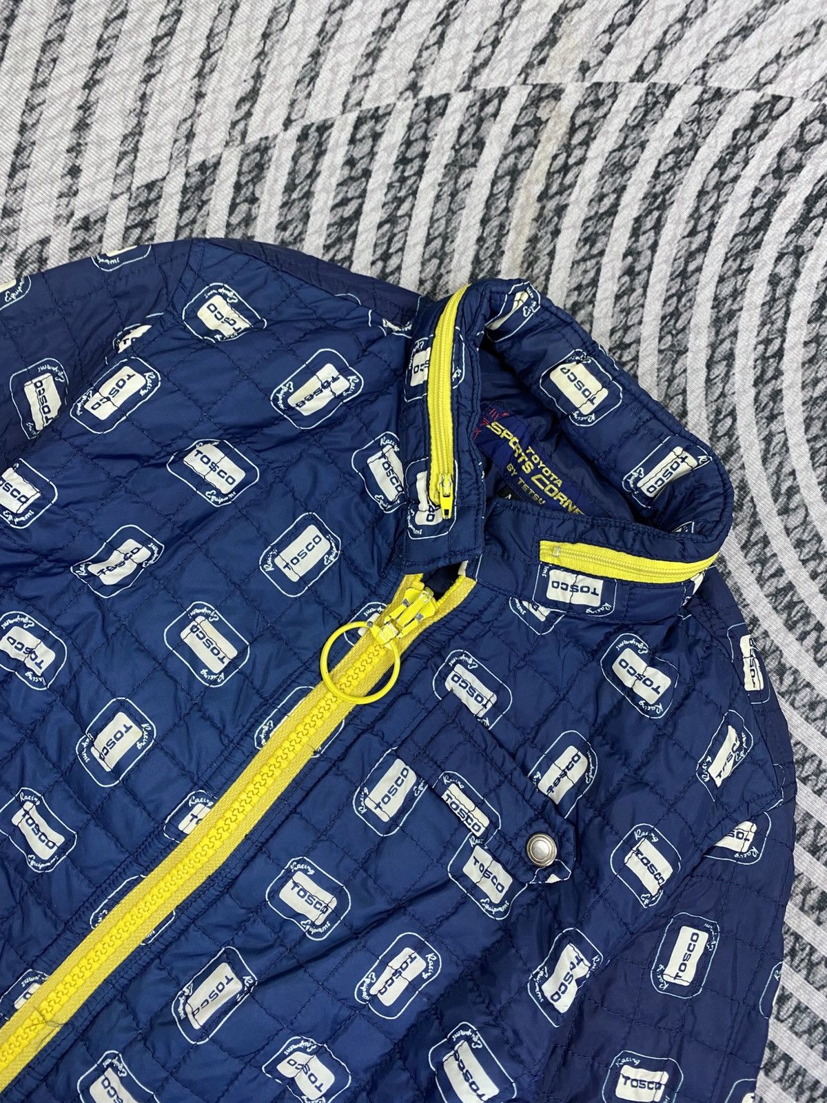 Japanese Brand Vtg Toyota Sport Corner By Tetsu Navy Quilted Zip Jacket Size US S / EU 44-46 / 1 - 8 Thumbnail