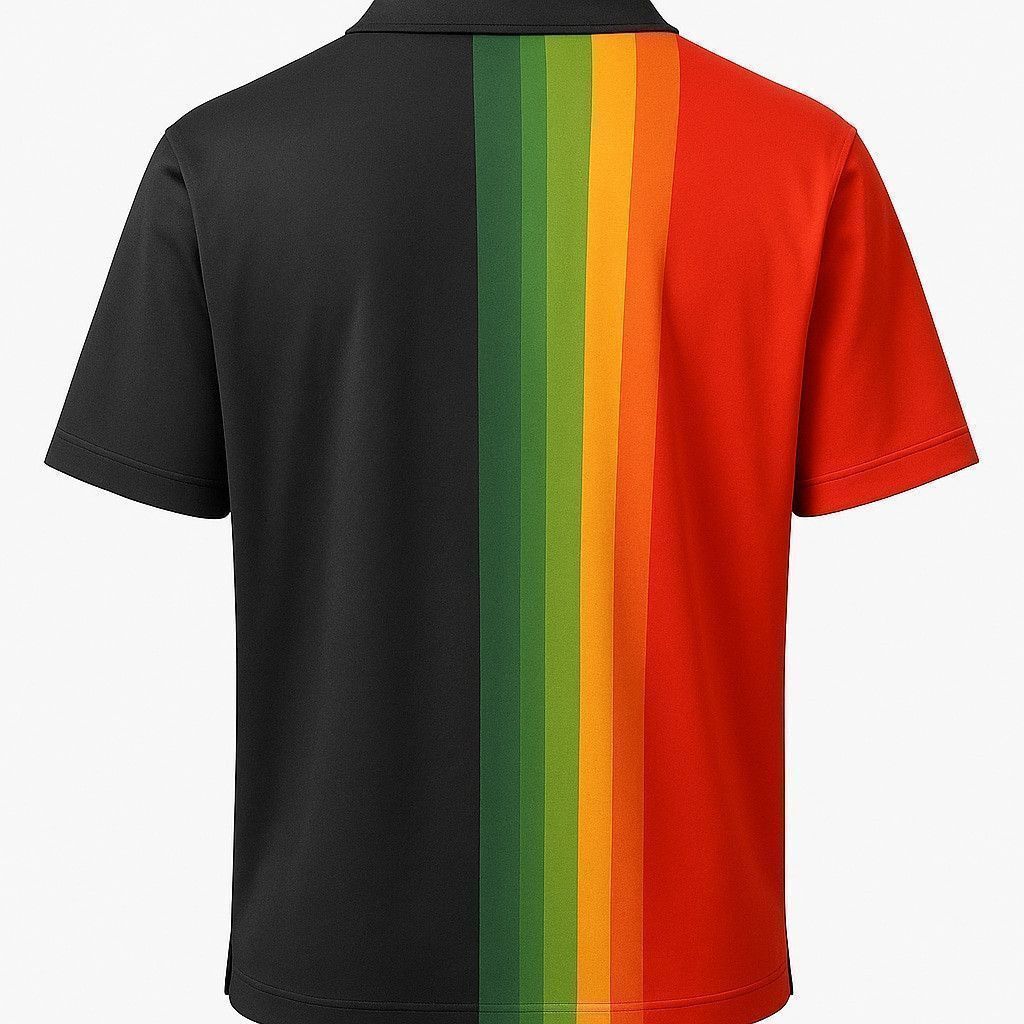 Other One Love Rasta Gradient Polo Shirt – Reggae Pride Zip up XL Size US XL / EU 56 / 4 - 3 Thumbnail