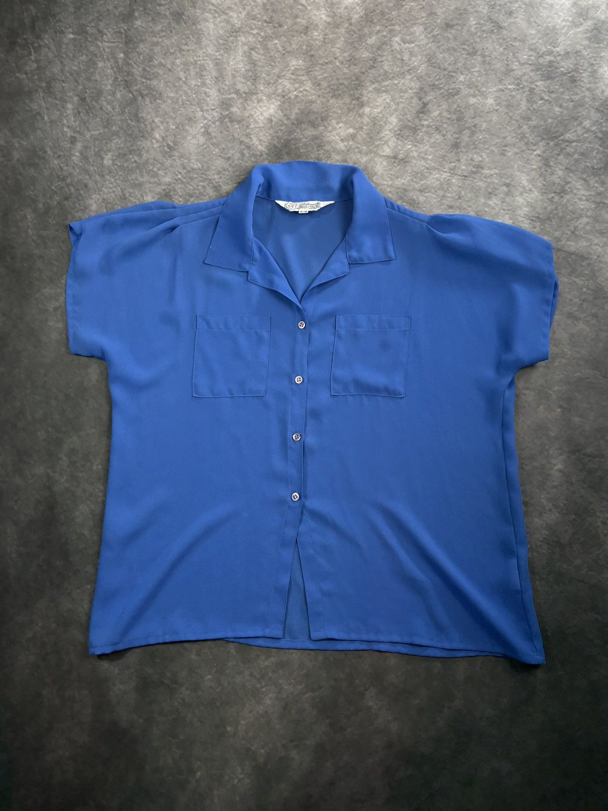 Vintage 1980s Vintage Shortsleeve Shirt Buttonup Acetate Viscose 16 Size XL / US 12-14 / IT 48-50 - 2 Thumbnail