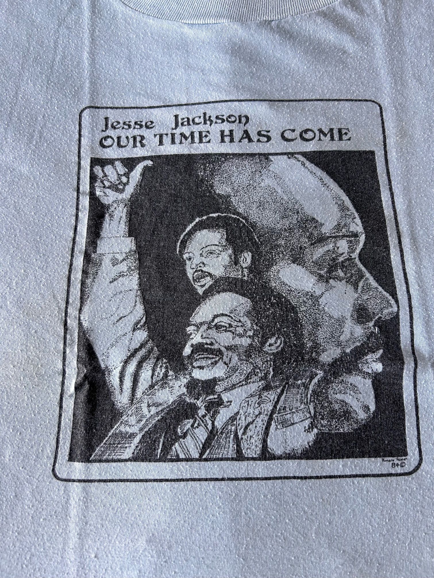 Vintage 1984 Jesse Jackson Ouf time has come Tee Single Stitch Size US M / EU 48-50 / 2 - 5 Thumbnail