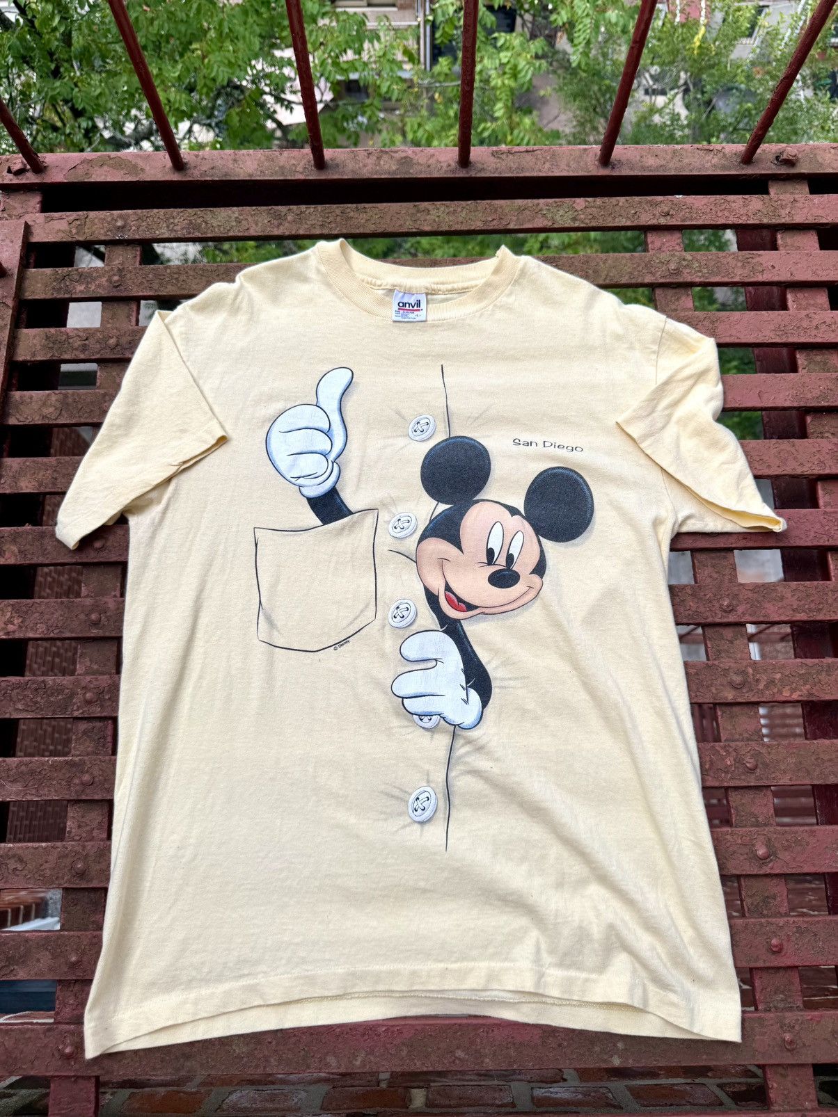 Anvil VINTAGE 90s DISNEY MICKEY BIG PRINT ANVIL TEE Size US L / EU 52-54 / 3 - 1 Thumbnail