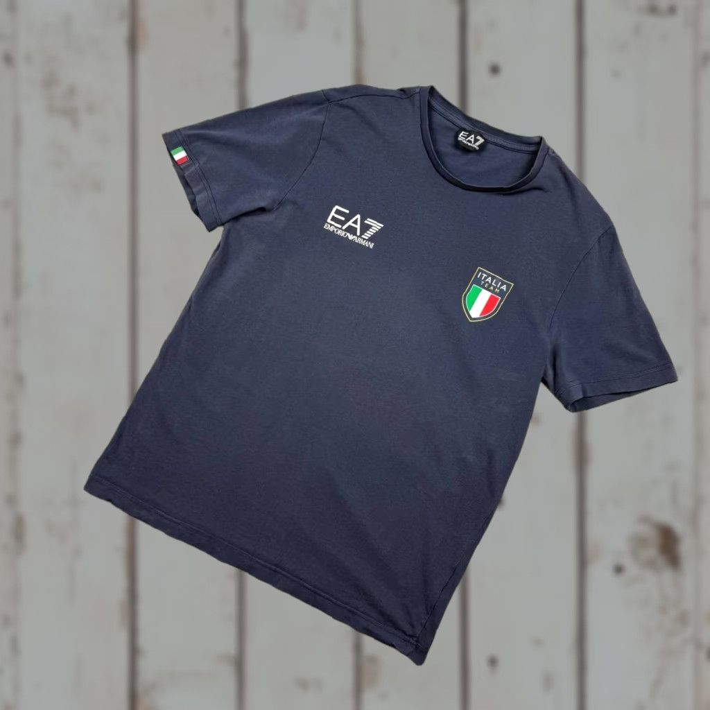 Emporio Armani EA7 Emporio Armani Italy Team T-Shirt Big Logo Men M Blue Size US M / EU 48-50 / 2 - 1 Thumbnail