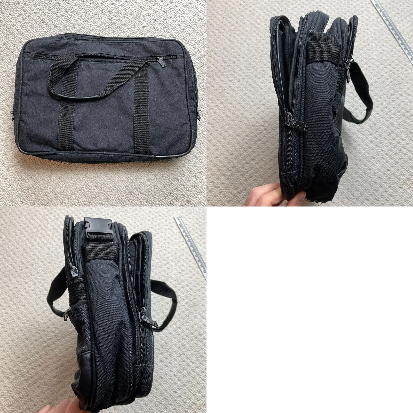 Vintage Tech Organizer Laptop Bag - Black - Medium - Zip Pockets - Expandable - Business Travel Workwear - 18x12in - Mens - Polyester - Laptop Bag Size ONE SIZE - 9 Thumbnail