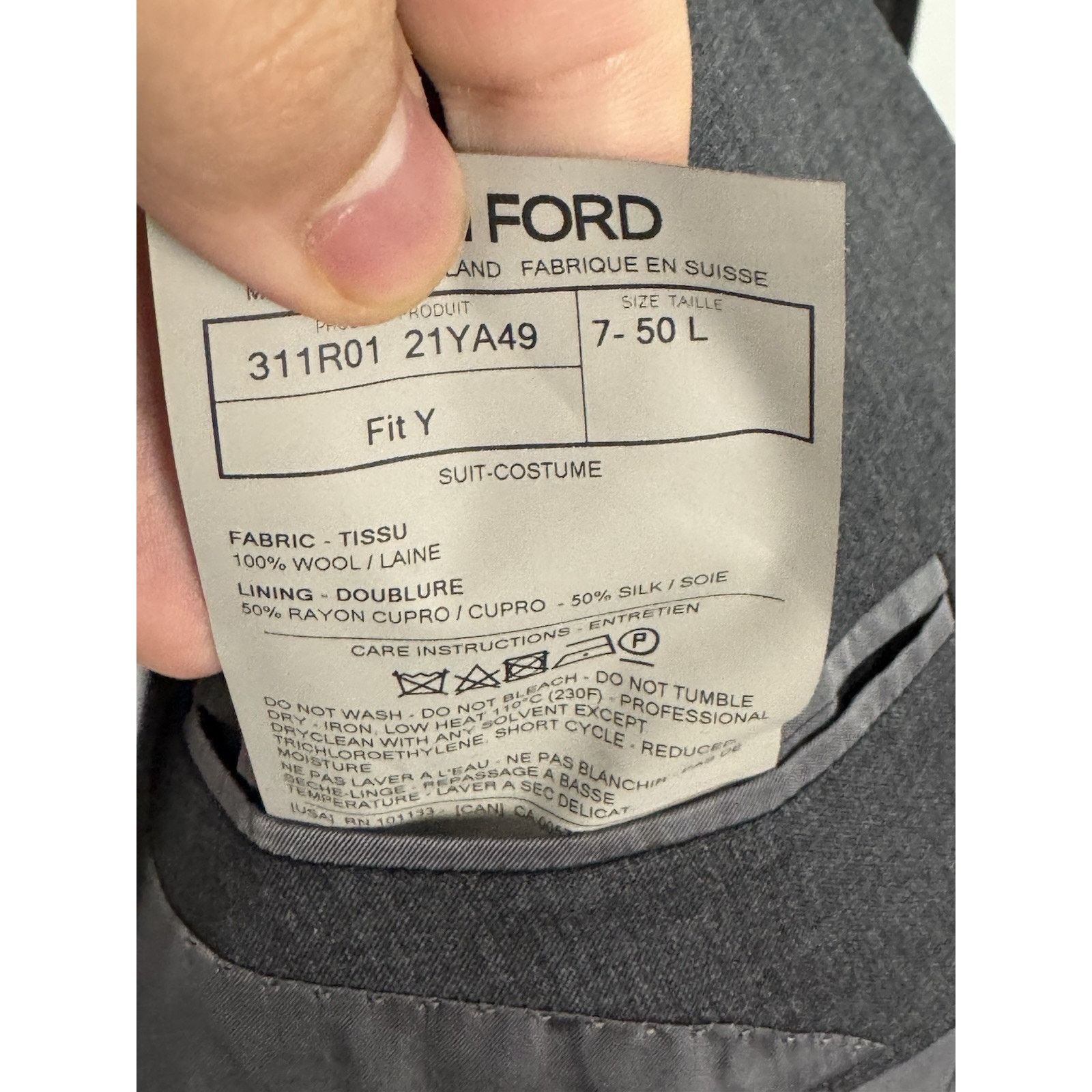 Tom Ford Tom Ford Charcoal Gray Suit Jacket Blazer 50/40L US Size 40L - 8 Thumbnail