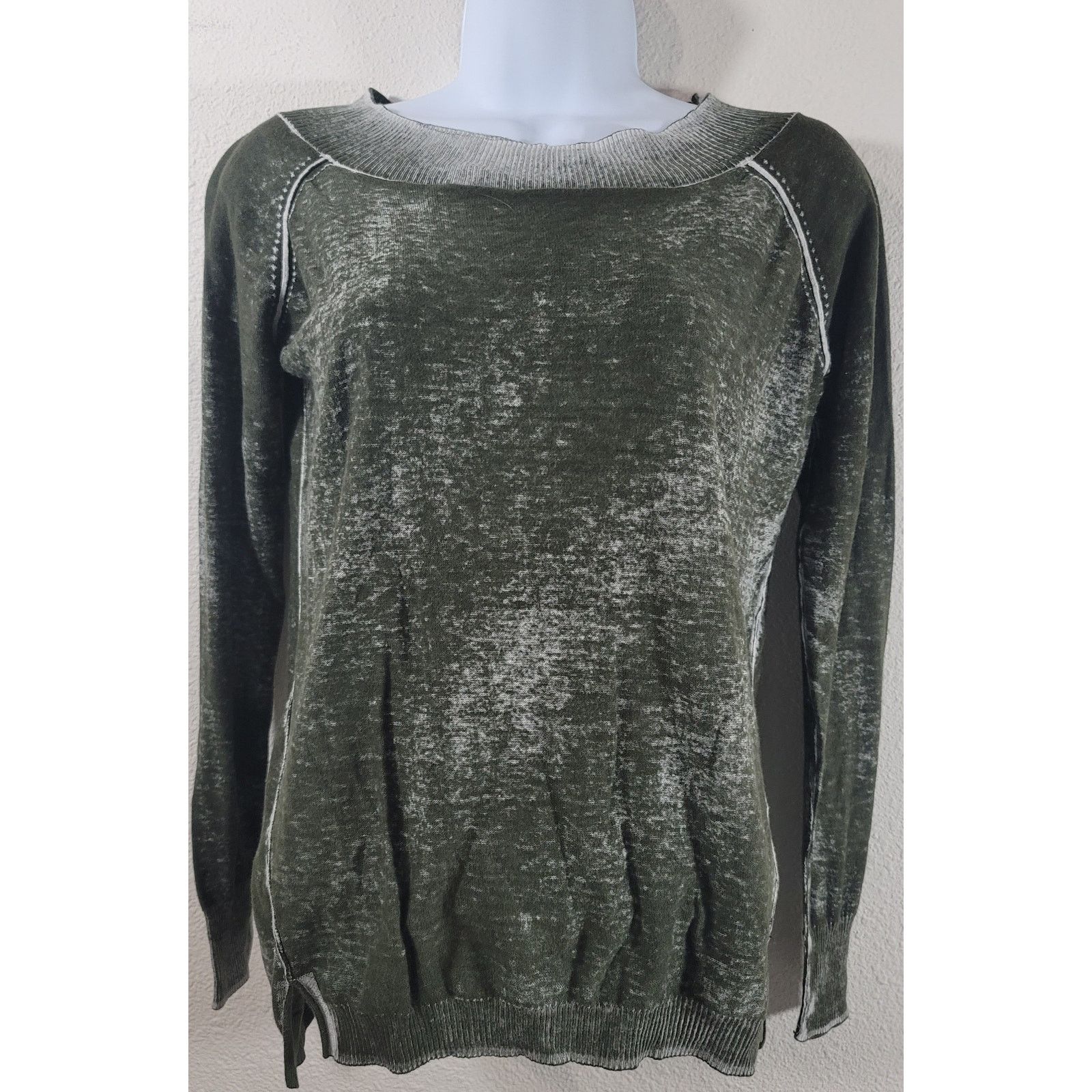 Other 525 America Dark Green Ribbed Crew Neck Top Small Soft Size S / US 4 / IT 40 - 1 Thumbnail