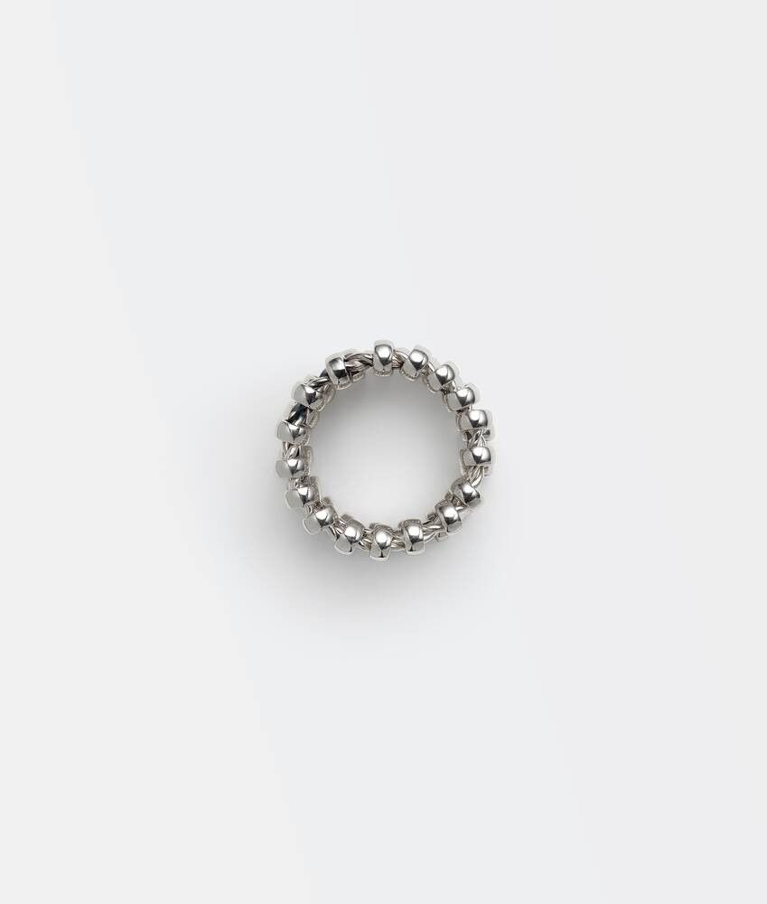 Bottega Veneta o1n1vont0425 Size: 21 / Chevron Ring in Silver Size ONE SIZE - 2 Thumbnail