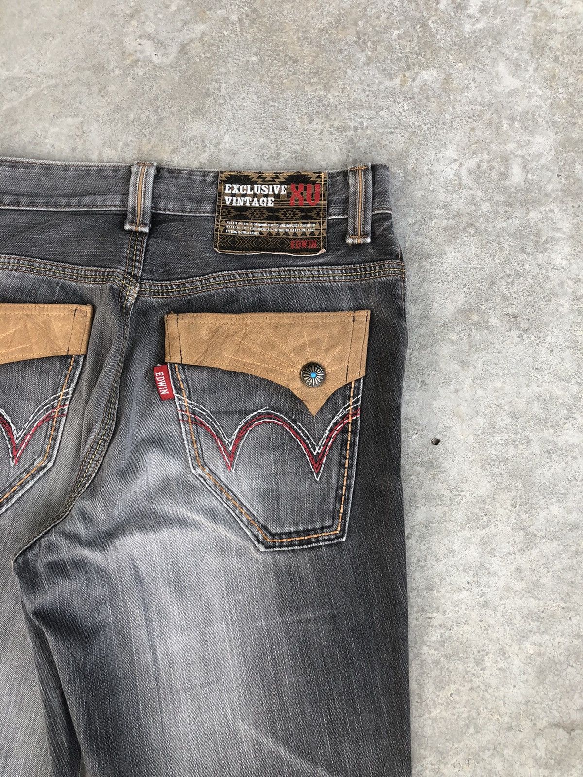 If Six Was Nine Japanese Edwin XV Flared Jeans Distressed Jeans Navajo Style Size US 33 - 10 Thumbnail