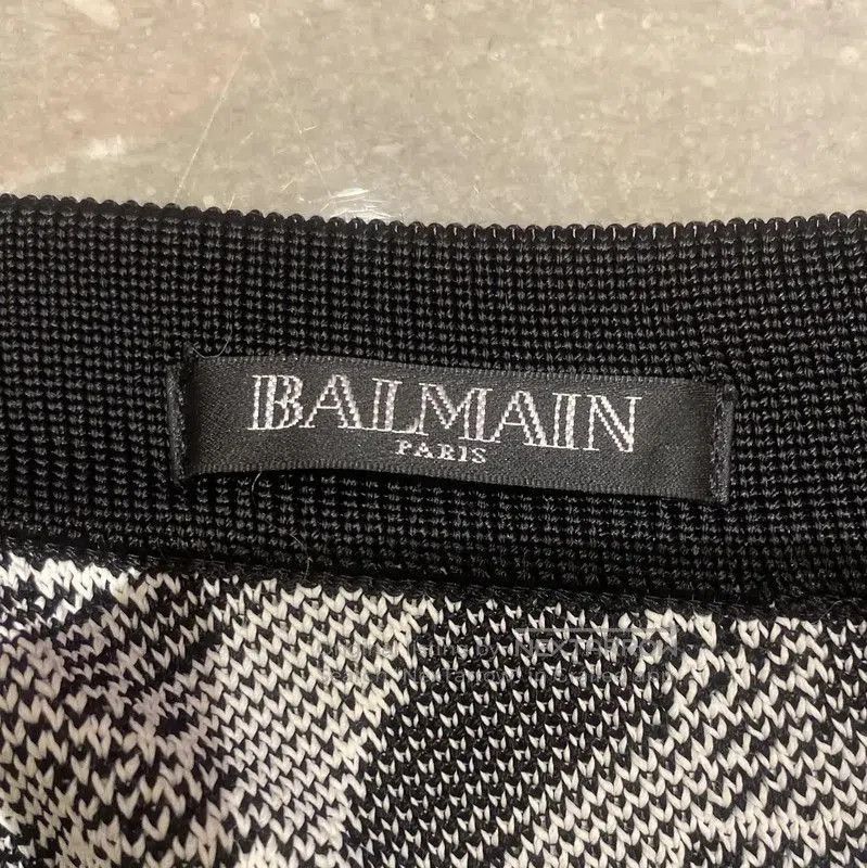 Balmain Balmain Black Houndstooth A-Line Skirt Size S . Size 23" - 3 Thumbnail