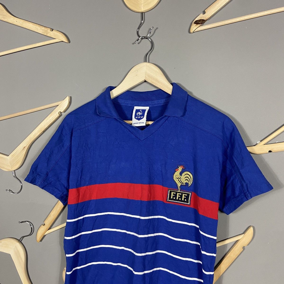 Vintage Retro Score Draw France 1984-86 soccer jersey Size US M / EU 48-50 / 2 - 3 Thumbnail