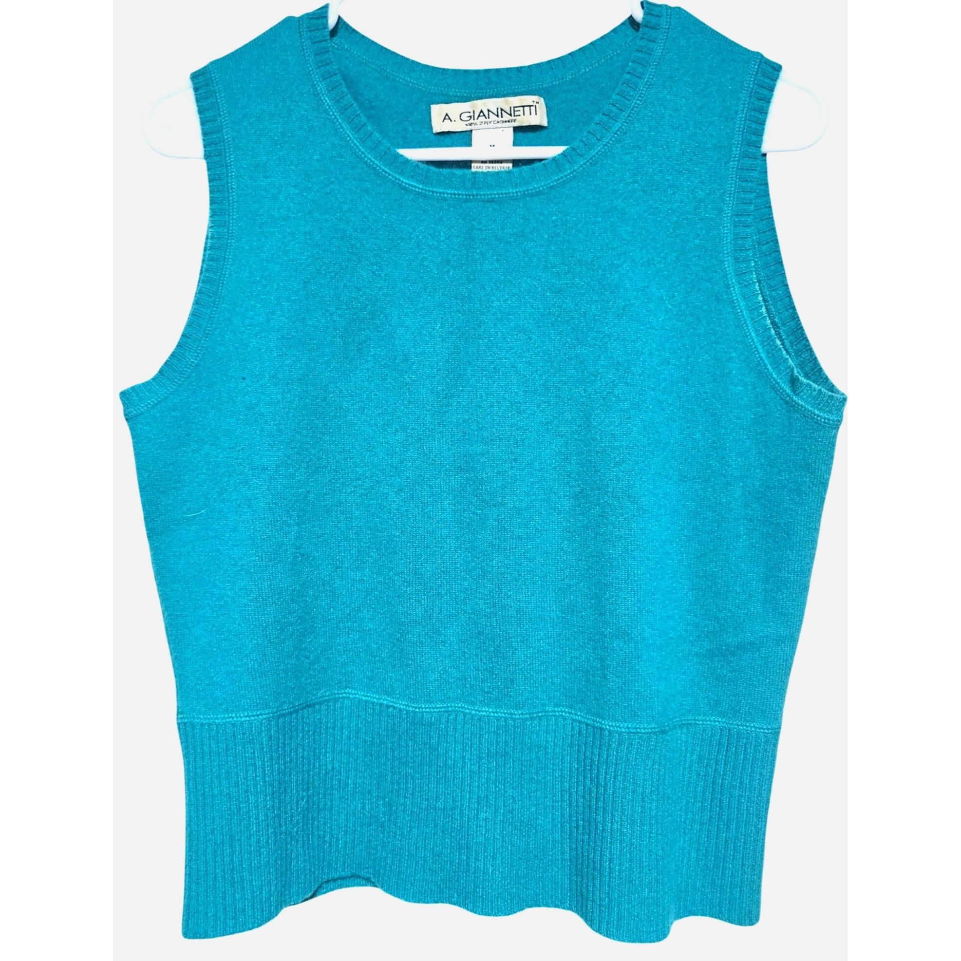 Other VTG A. Giannetti Women Cashmere Sweater Tank Turquoise M Coa Size M / US 6-8 / IT 42-44 - 2 Thumbnail