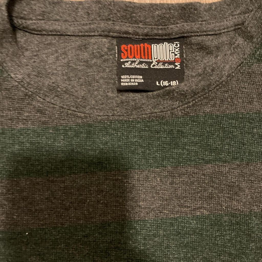 Southpole South Pole striped forest green shirt size L(kids) Size US L / EU 52-54 / 3 - 3 Thumbnail