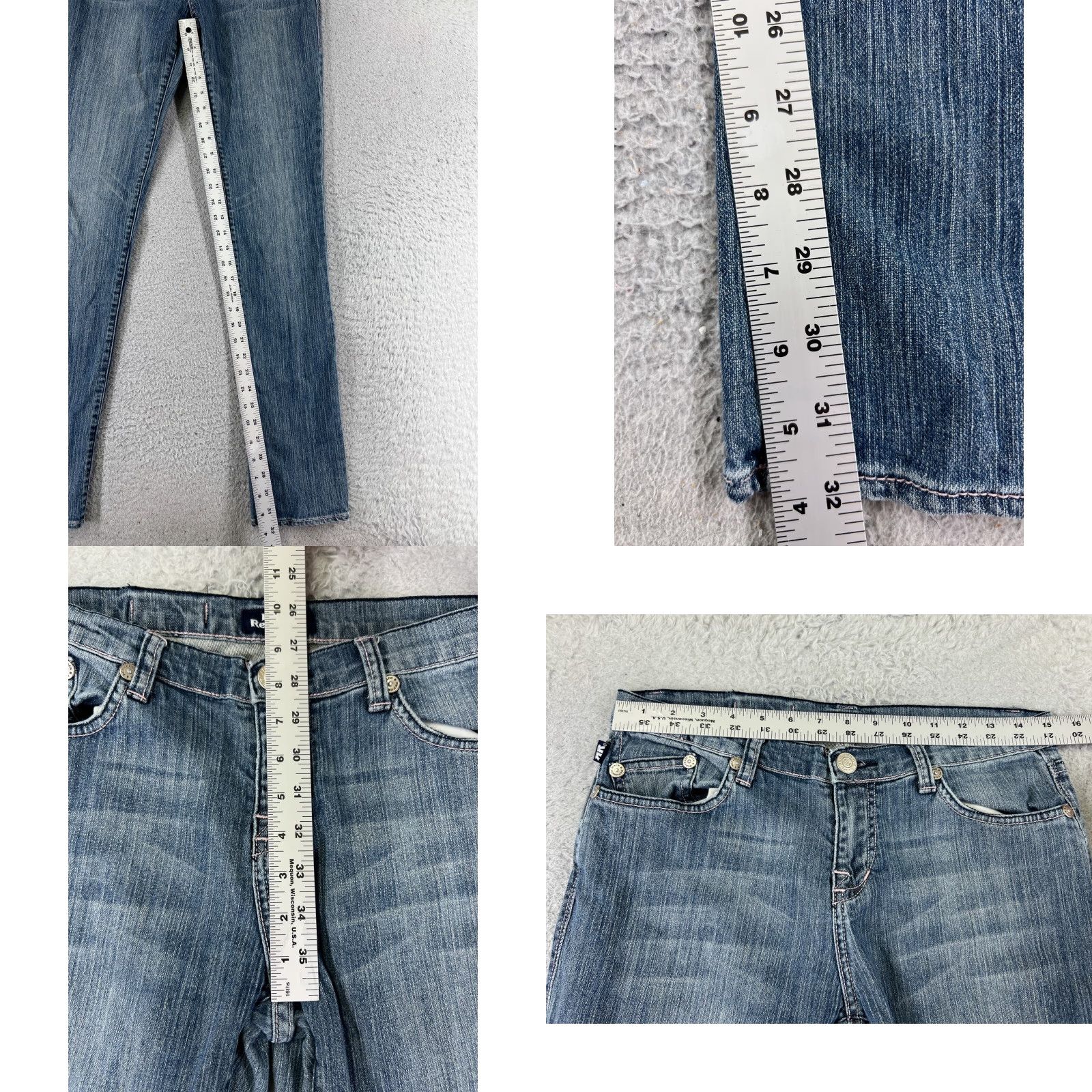 Vintage Vintage Rock & Republic Blue Skinny Denim Jeans Womens 29 Mid Rise Slim Stretch Stretching Size 29" - 8 Thumbnail