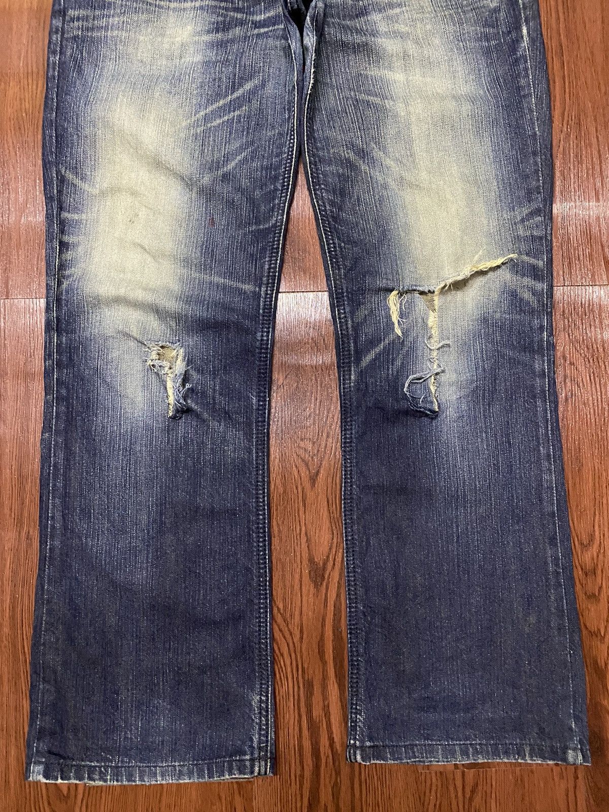 Edwin Vintage EdwiN XVS Blue wash Distressed Jeans Size US 36 / EU 52 - 5 Thumbnail