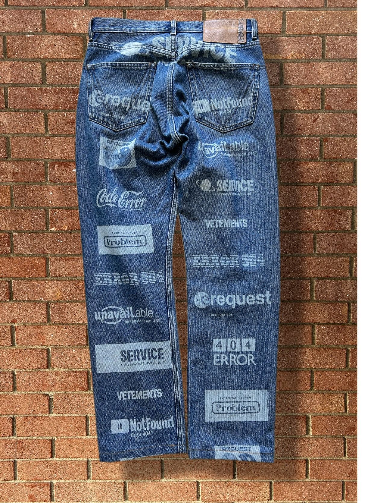 Vetements Vetements FW19 Error Code All Over Print Denim Size US 29 - 3 Thumbnail