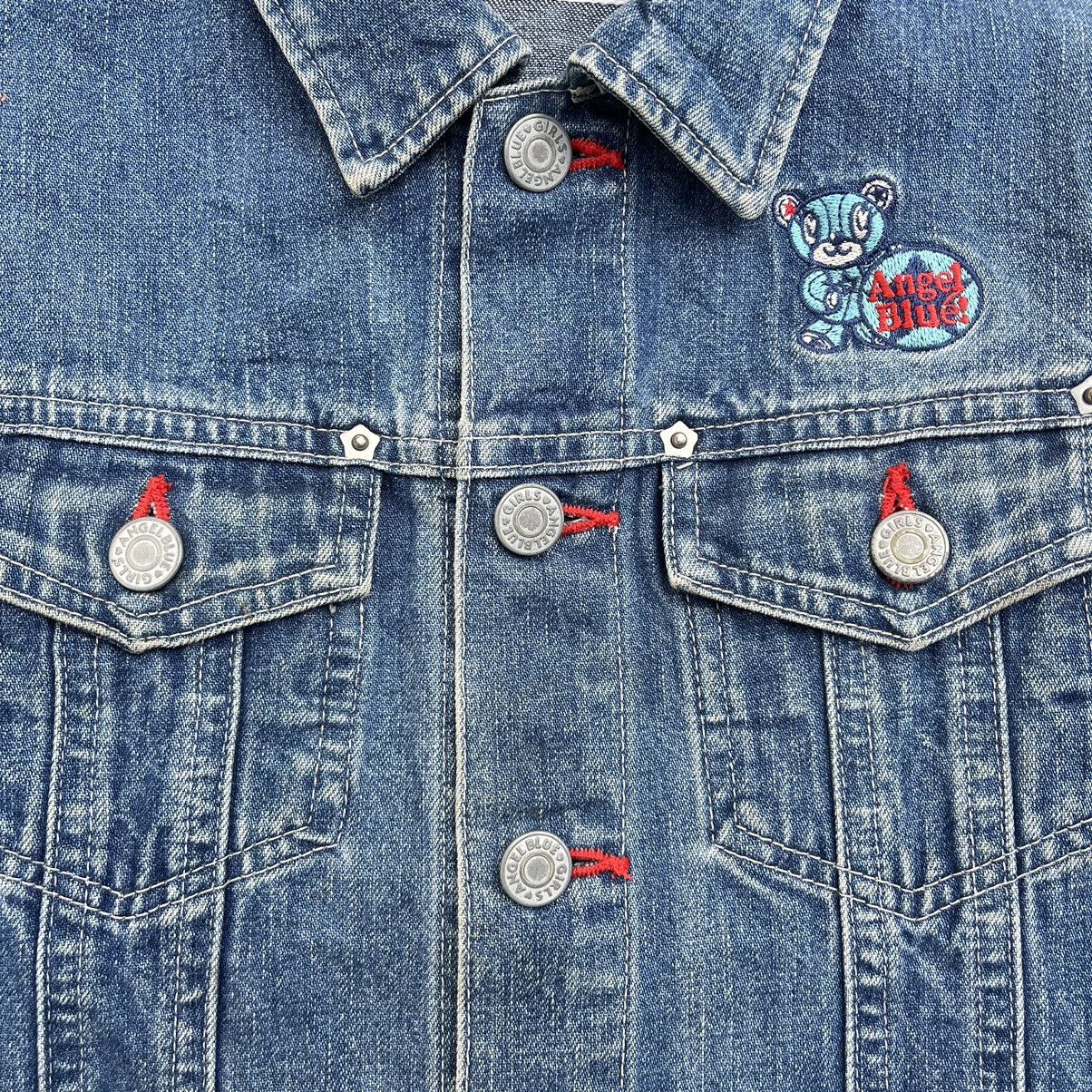 Angel Blue × Hysteric Glamour × Japanese Brand 🇯🇵 2000s Angel Blue Iconic Patchworks Logo Denim Jacket Size S / US 4 / IT 40 - 12 Thumbnail