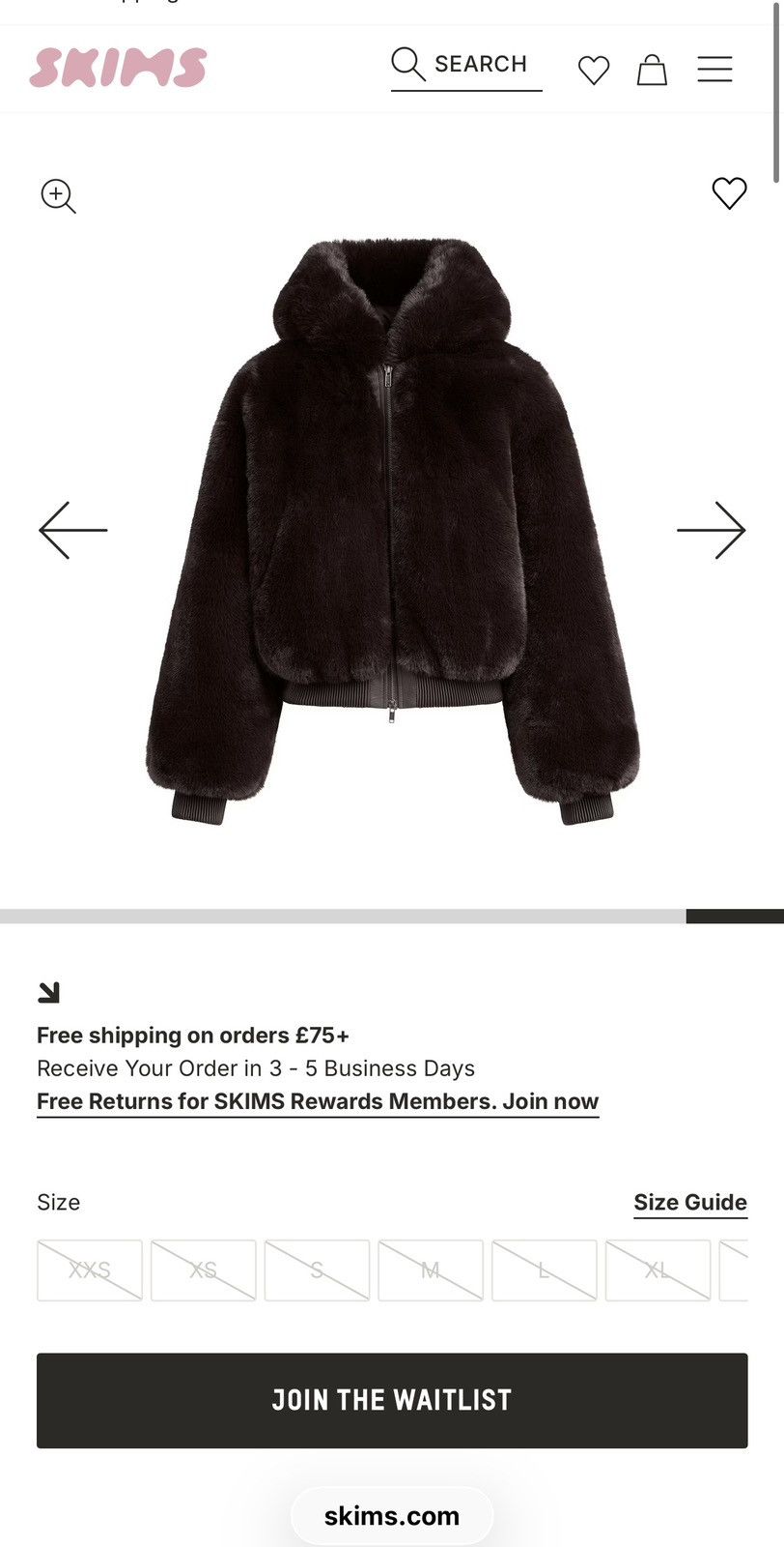 SKIMS BRAND MEW SKIMS FUX FUR ZIP UP JACKET SIZE XL Size XL / US 12-14 / IT 48-50 - 6 Thumbnail