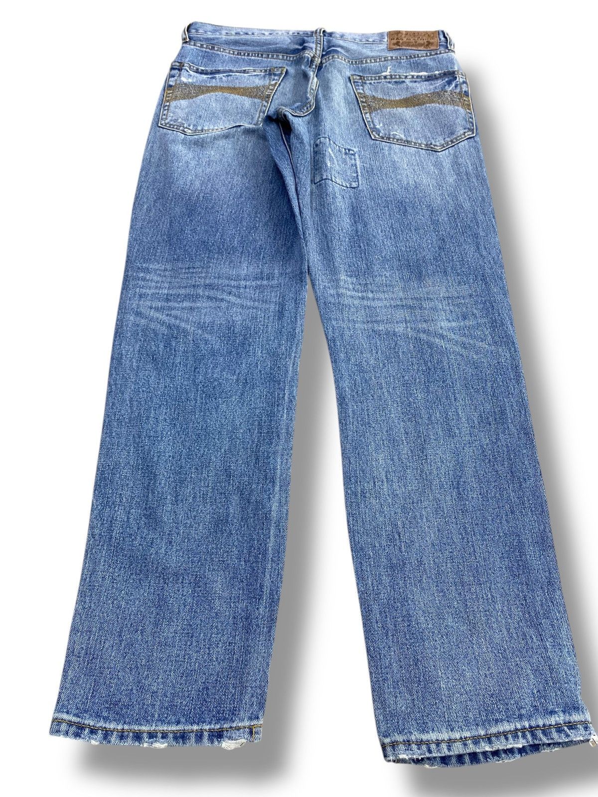 Japanese Brand Japanese Brand Acid Blue Wash Style Patchwork Jeans Size US 32 / EU 48 - 3 Thumbnail