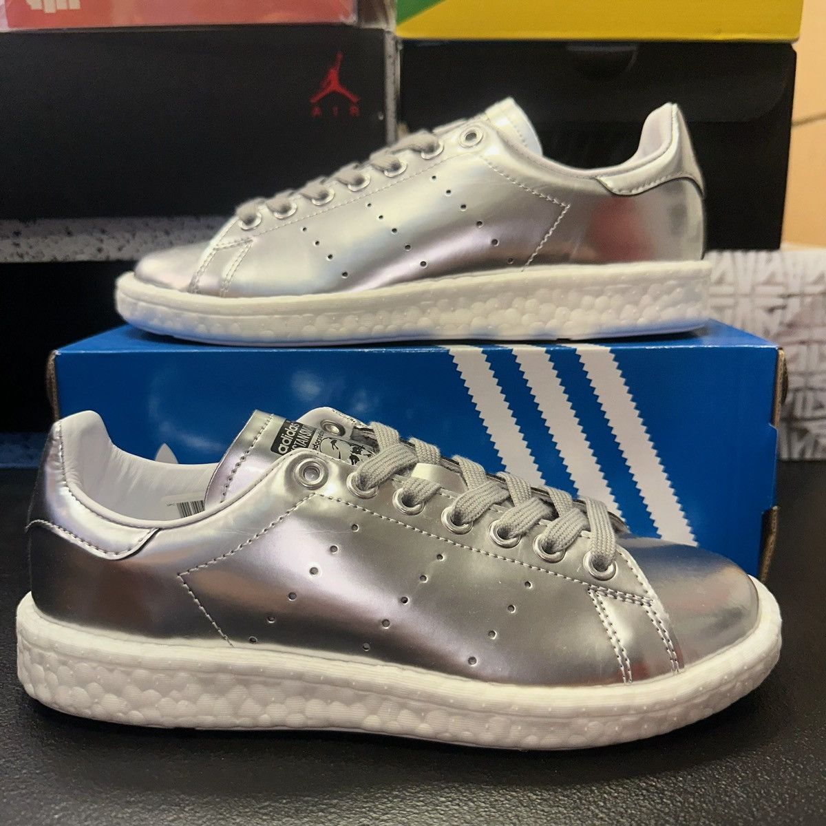 Adidas Size 6.5W - adidas Stan Smith Boost Metallic Silver - BB0108 Size US 6.5 / IT 36.5 - 1 Thumbnail