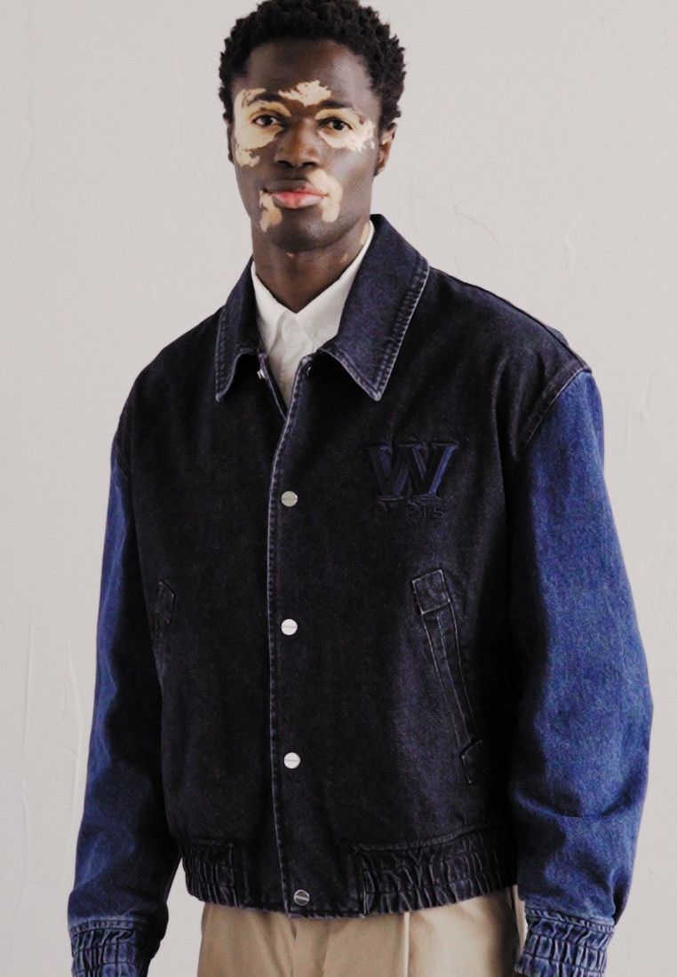 Wooyoungmi !DS! AW23 Wooyoungmi Navy Varsity Denim Jumper Jacket Size US L / EU 52-54 / 3 - 5 Thumbnail