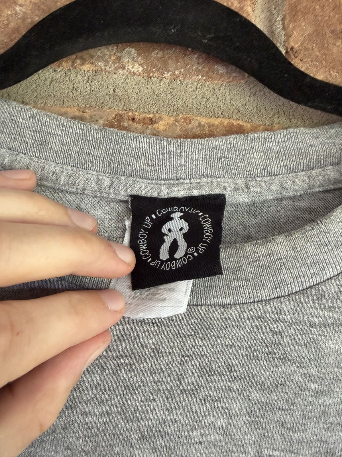 Vintage Faded Grey Cowboy Up Western T-Shirt in XL Size US XL / EU 56 / 4 - 7 Thumbnail