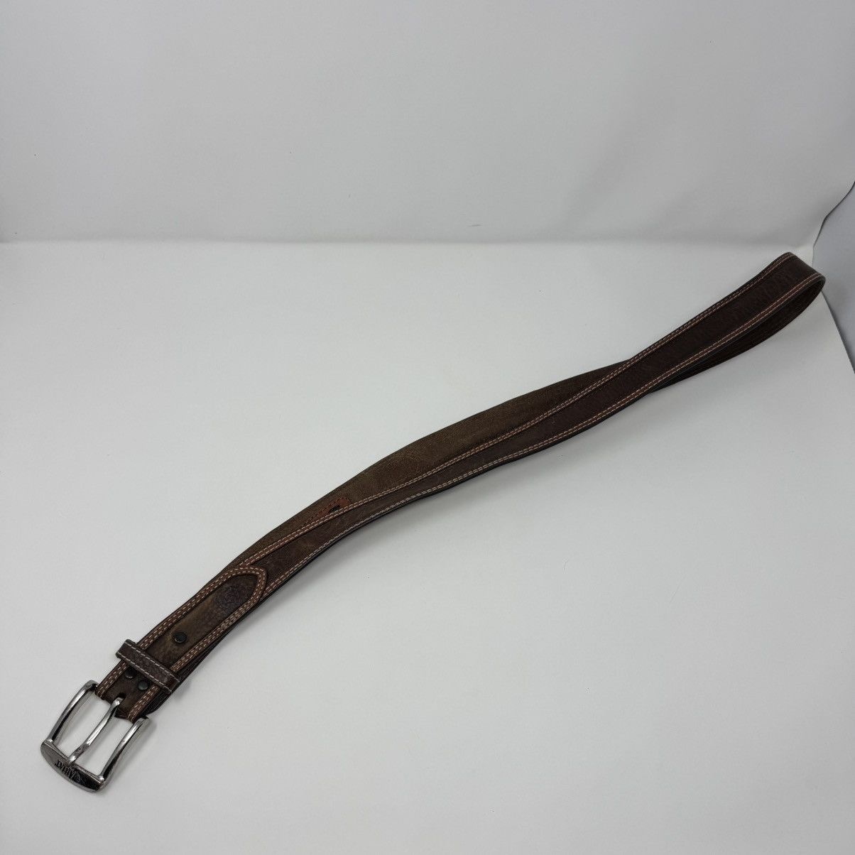 Ariat Ariat Men's 46 Brown Leather Belt Western Cowboy FLAWS Size 46 - 2 Thumbnail