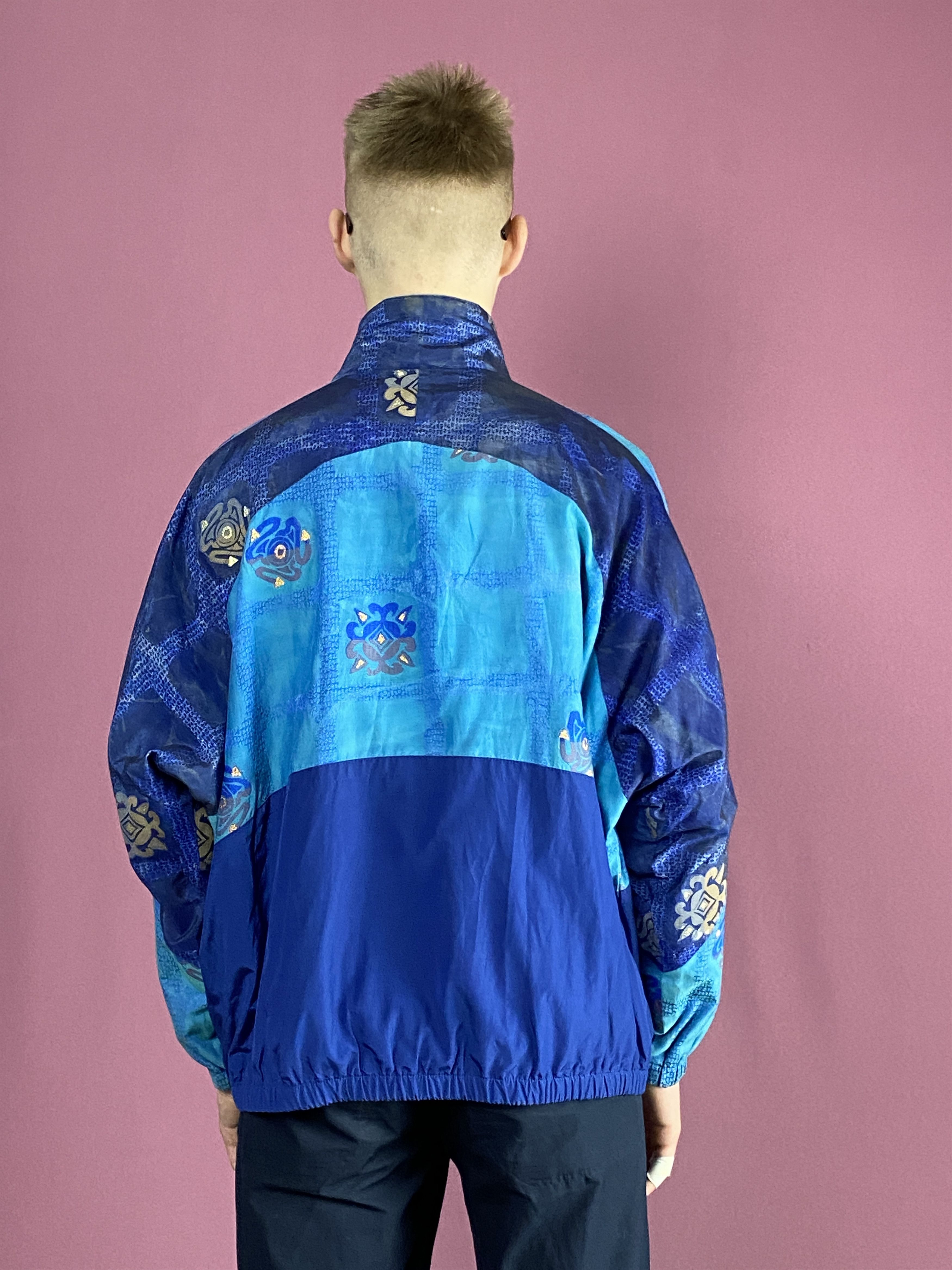 Vintage 90s Vintage Men's Windbreaker Jacket - S Blue Size US S / EU 44-46 / 1 - 3 Thumbnail