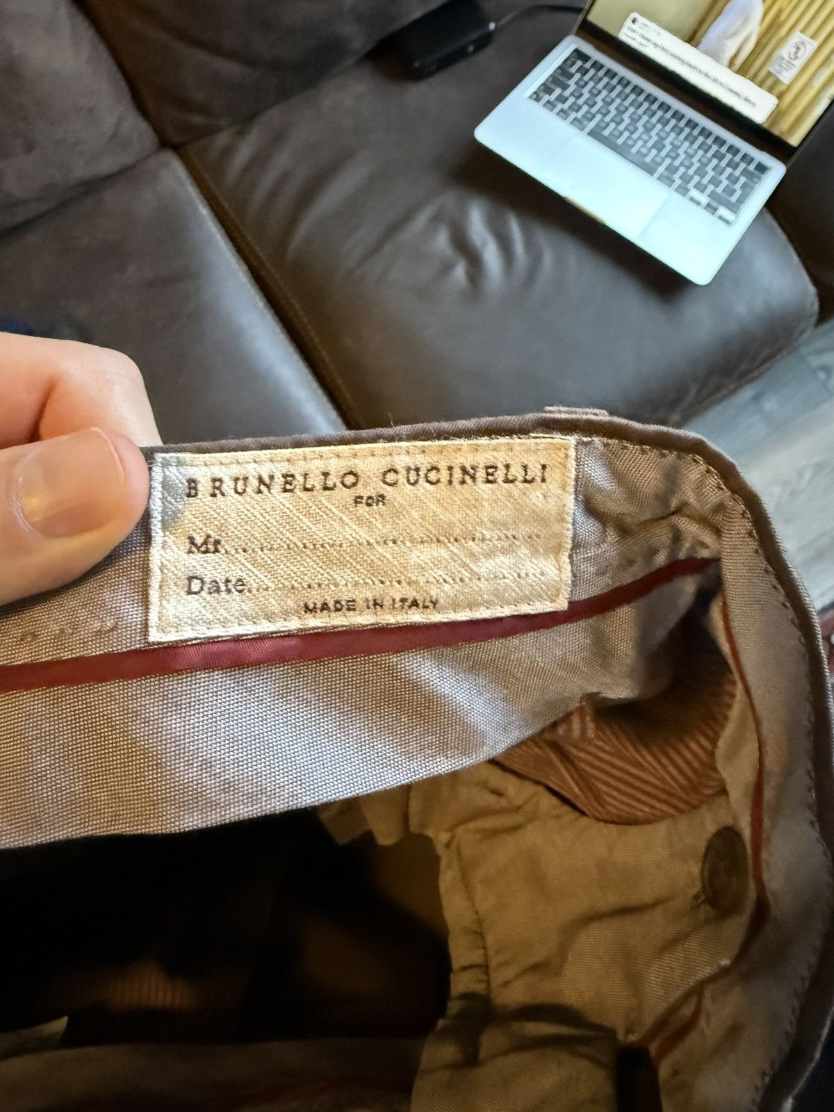 Brunello Cucinelli Brown Cotton-Blend Trousers (Slim Tapered) Size US 30 / EU 46 - 6 Thumbnail