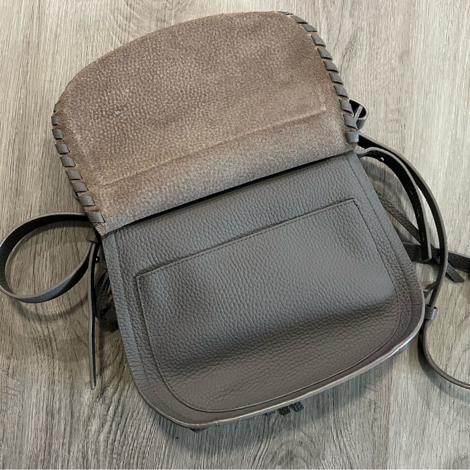 Allsaints All Saints Mori Lea Leather Crossbody Bag Tassel Pebbled Size ONE SIZE - 3 Thumbnail