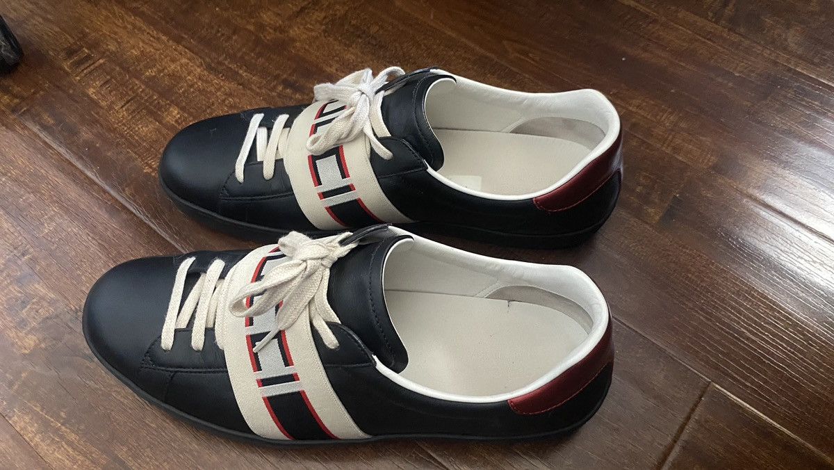 Gucci Gucci Ace Stripe Black Size US 11 / EU 44 - 1 Thumbnail