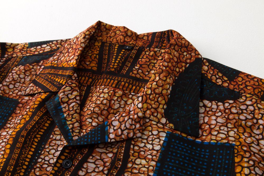 Other African Wax Print Men Shirt Short Sleeves Summer Size US L / EU 52-54 / 3 - 3 Thumbnail