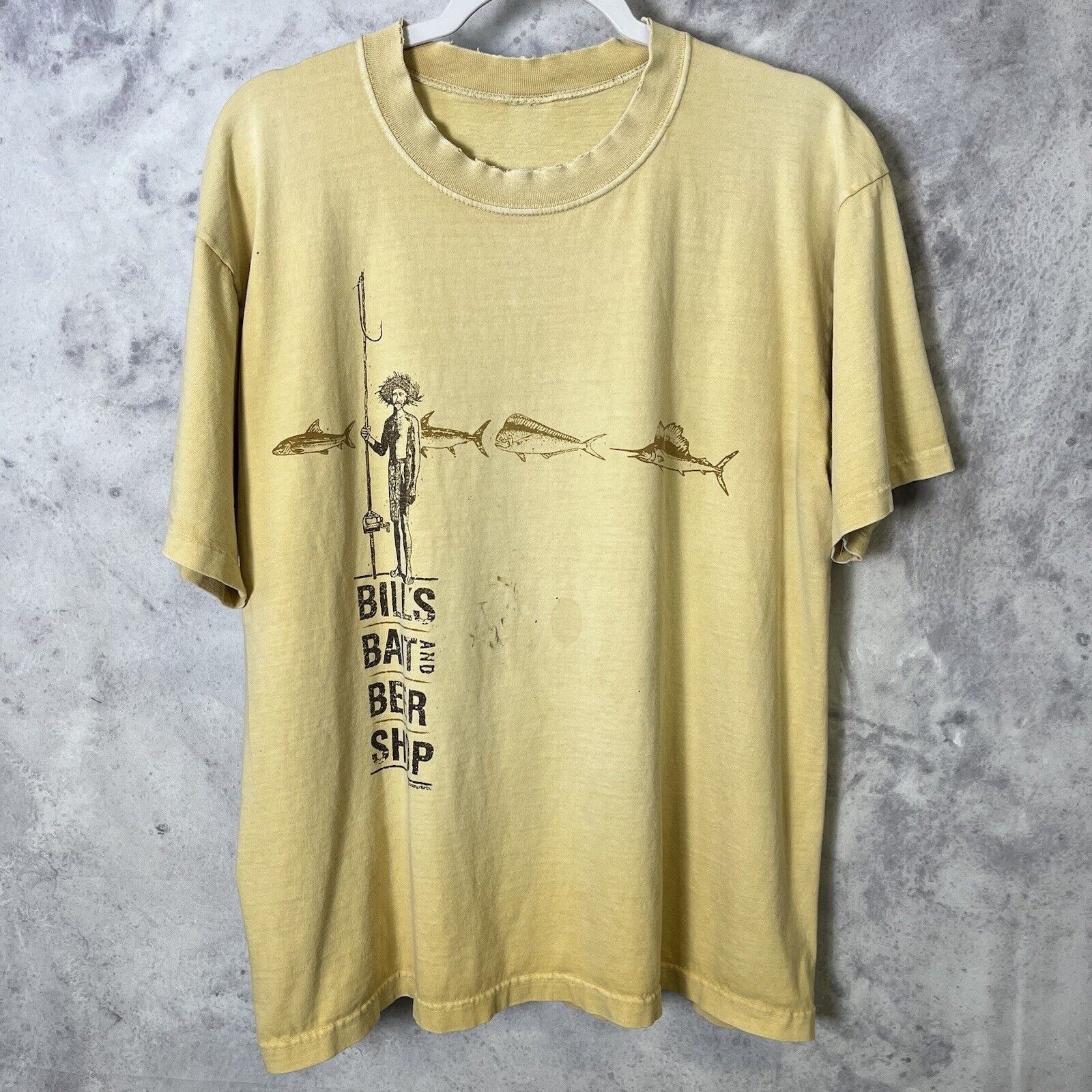 Vintage Vintage Crazy Shirts Fishing T Shirt Mens XL Short Sleeve 90