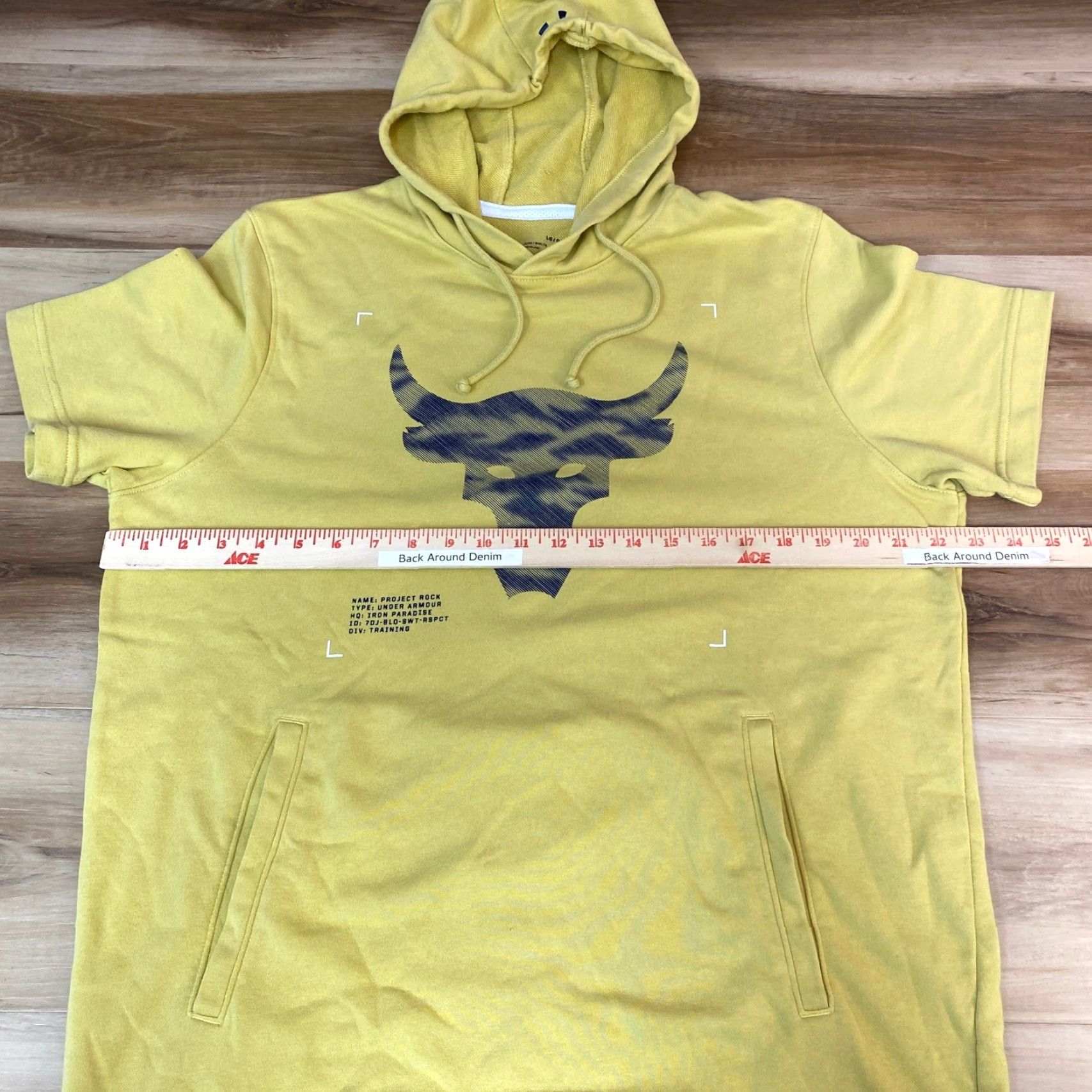 Under Armour Under Armour Project Rock Hoodie Large Short Sleeve Yellow Bull Logo Size US L / EU 52-54 / 3 - 7 Thumbnail