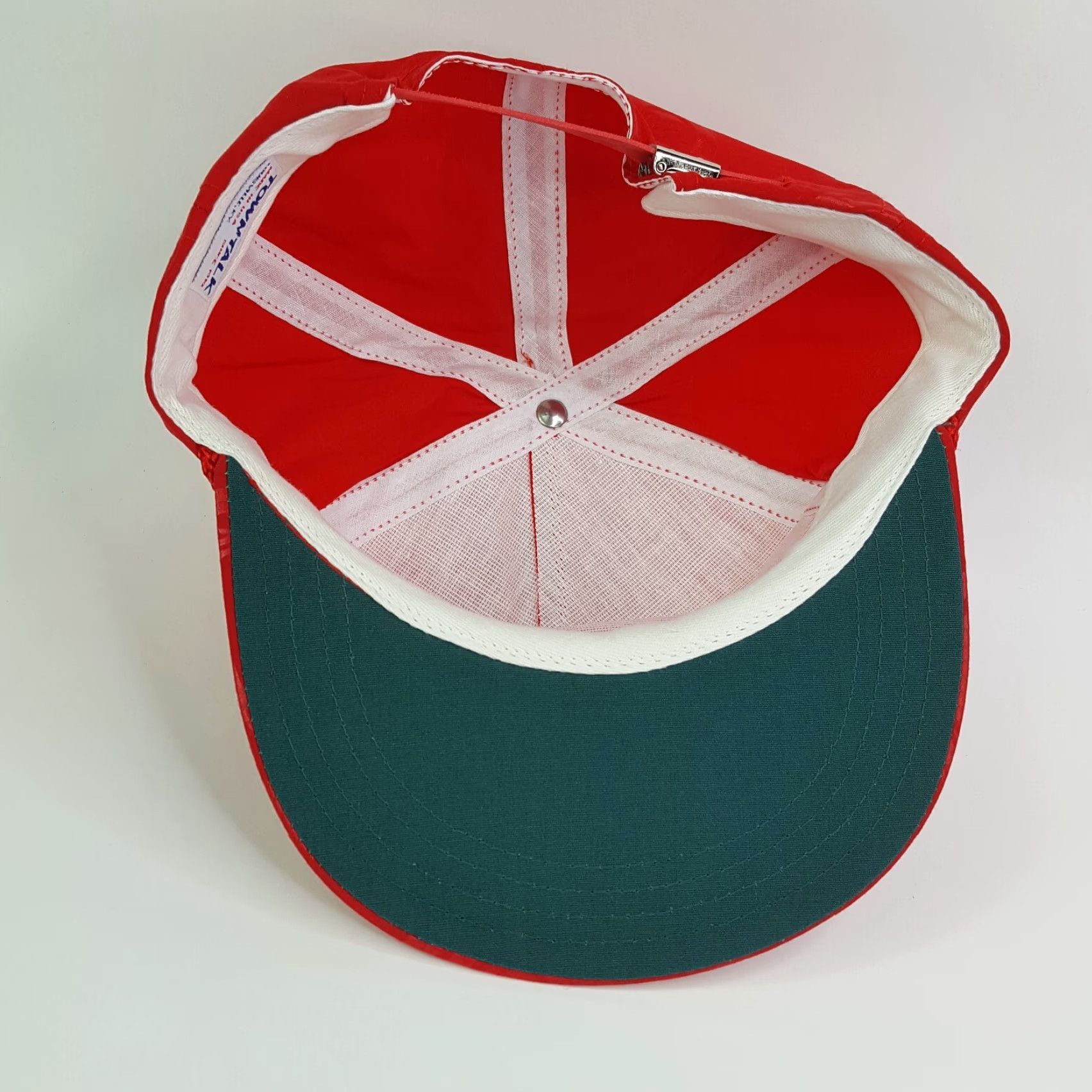 Vintage VINTAGE Town Talk Trucker Hat Men Adjustable Strap USA Made Red 80s Cap Swirl Embroidered Size ONE SIZE - 6 Thumbnail