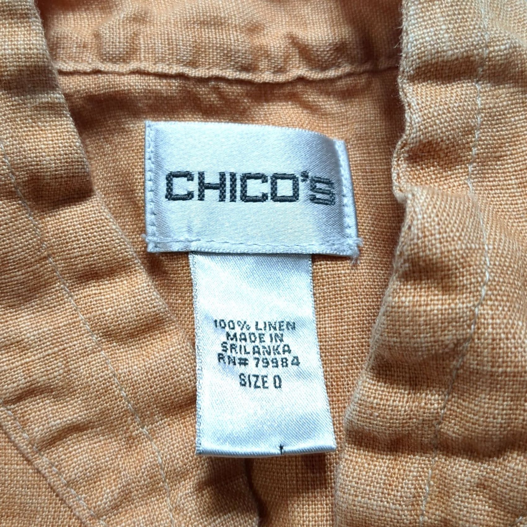 Vintage Chicos Linen Jacket Orange Button Front Pintuck Utility Jacket Womens Small S Size S / US 4 / IT 40 - 3 Thumbnail