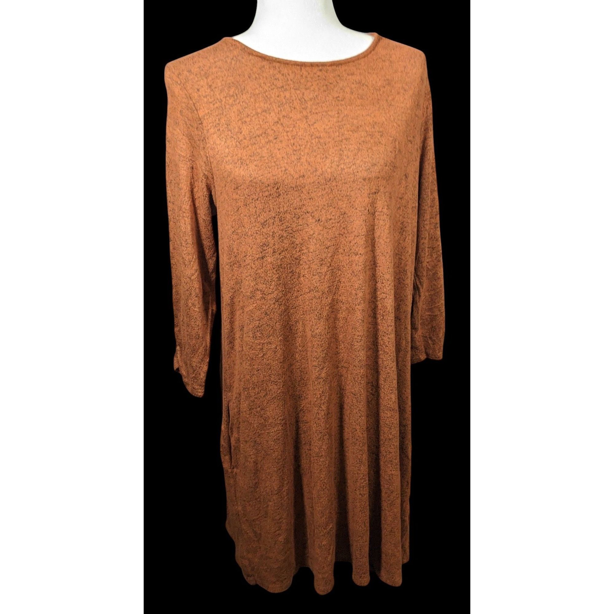 Other AGB Brown With Black Speckles Sweater Dress With Pockets Size L / US 10 / IT 46 - 1 Thumbnail