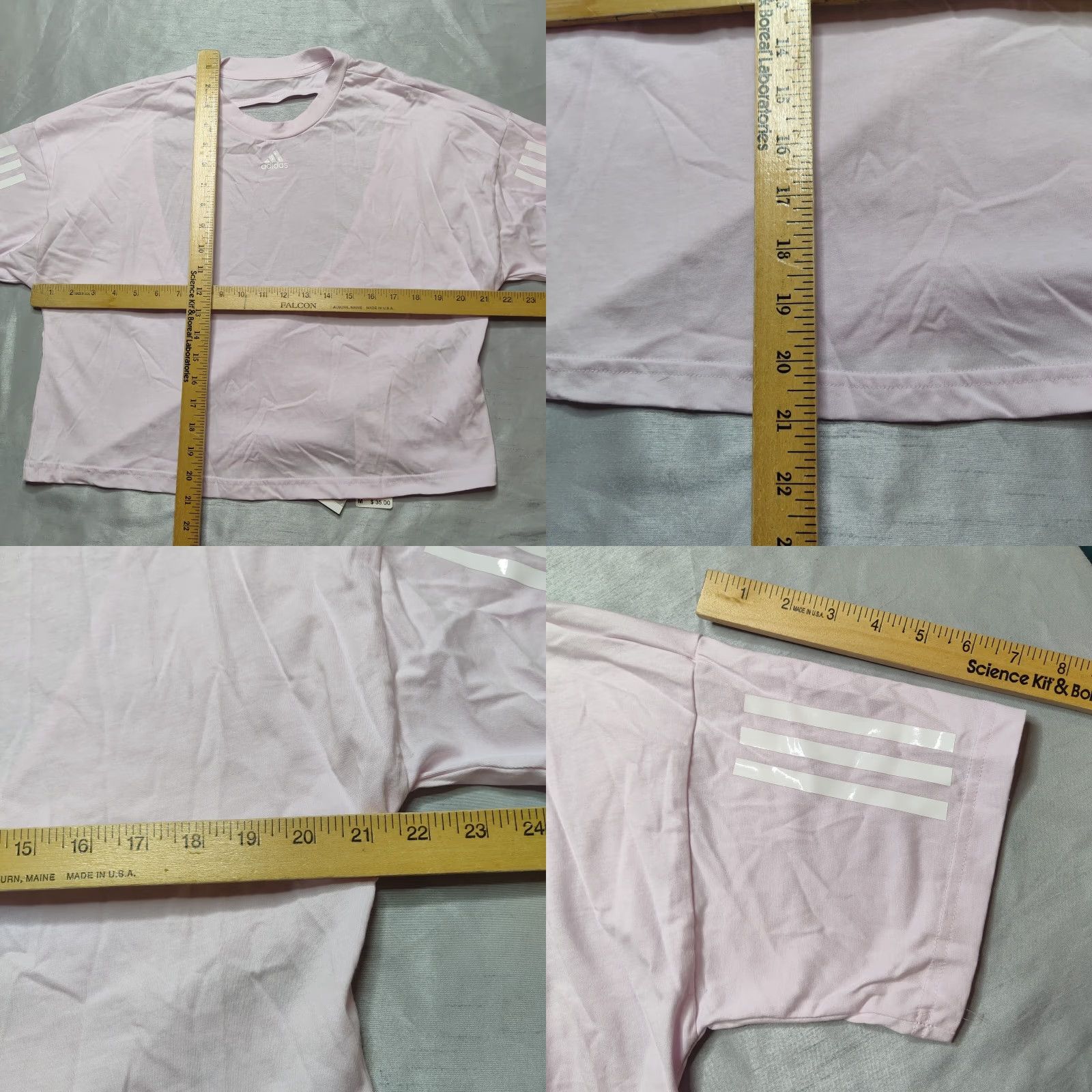 Adidas ADIDAS Women M Almost Pink Backless Loose Fit Hyperglam Boxy T-Shirt NEW Size M / US 6-8 / IT 42-44 - 8 Thumbnail