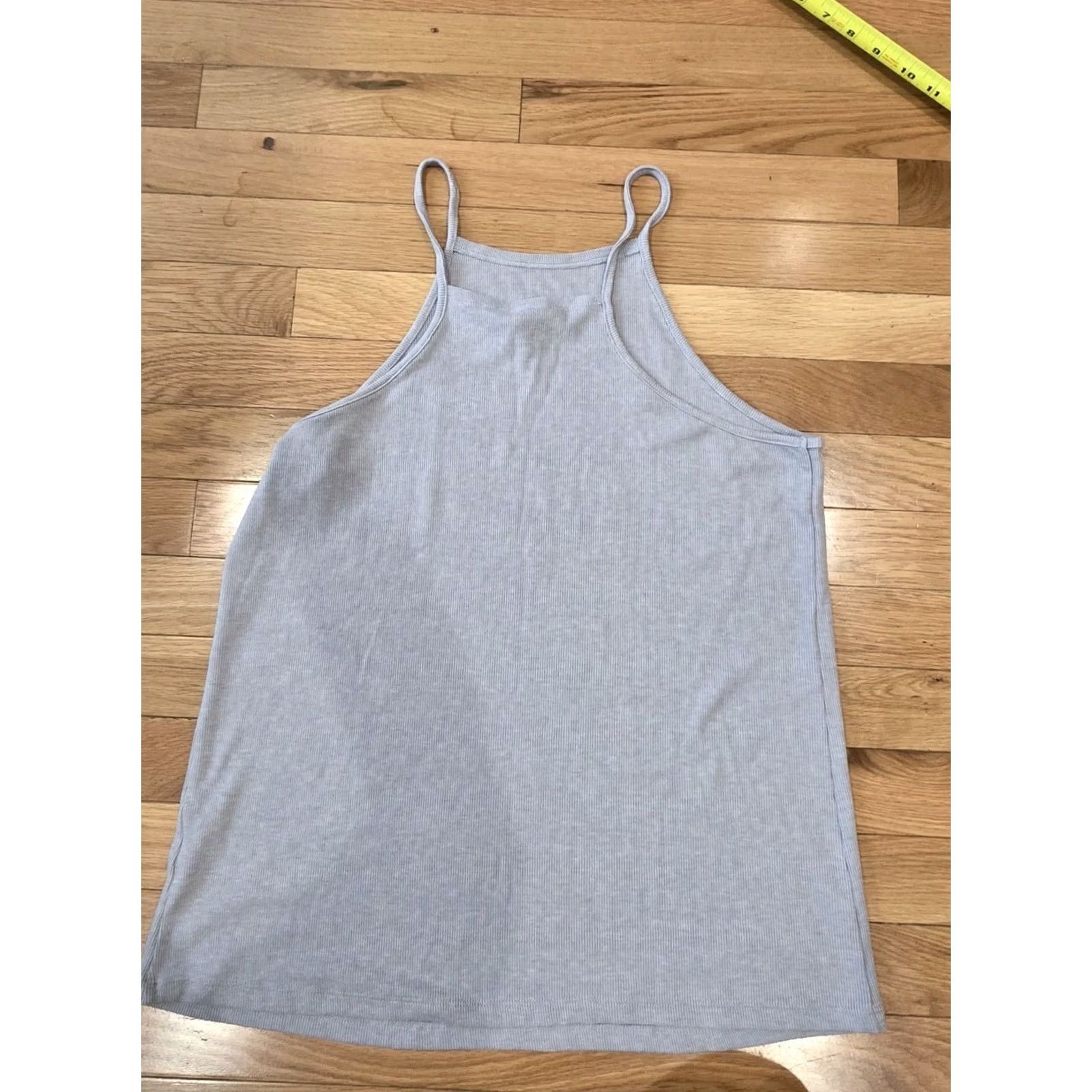 Victoria's Secret Victoria’s Secret Sleepwear Ribbed Tank Top XL Spaghetti Strap Camisole Crew Neck Sleeveless Tie Breathable Stretch Gray Women Regular Shirt Size XL / US 12-14 / IT 48-50 - 4 Thumbnail