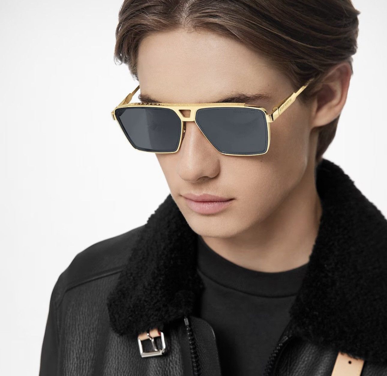 image of Louis Vuitton Z1584U 1.1 Evidence Metal Square Sunglasses in Black, Men's