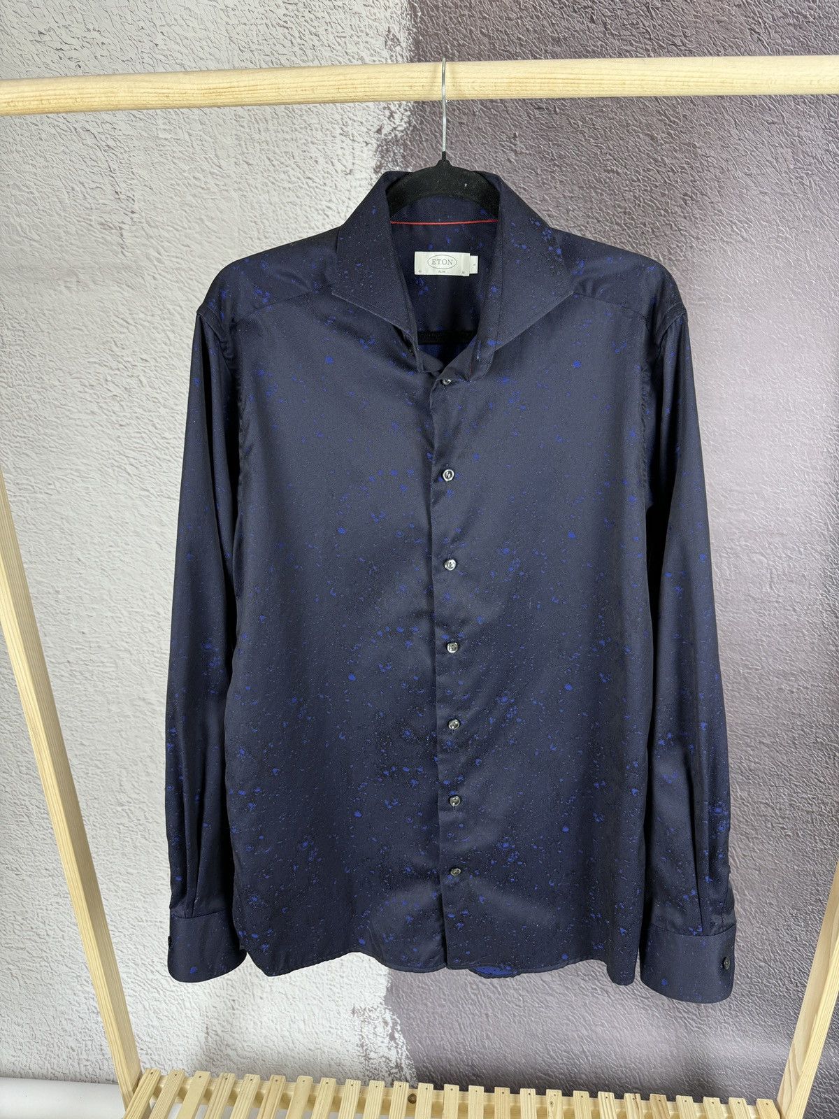 Eton ETON blue spray pattern Brighton long sleeve shirt Size US L / EU 52-54 / 3 - 2 Thumbnail