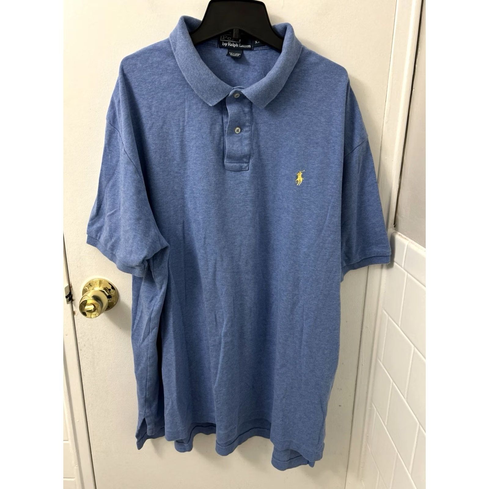 Polo Ralph Lauren VINTAGE Polo Ralph Lauren Shirt Mens 2XL Blue Yellow Pony Short Sleeve Polo by Ralph Lauren Mens 2XL Blue Size US XXL / EU 58 / 5 - 2 Thumbnail
