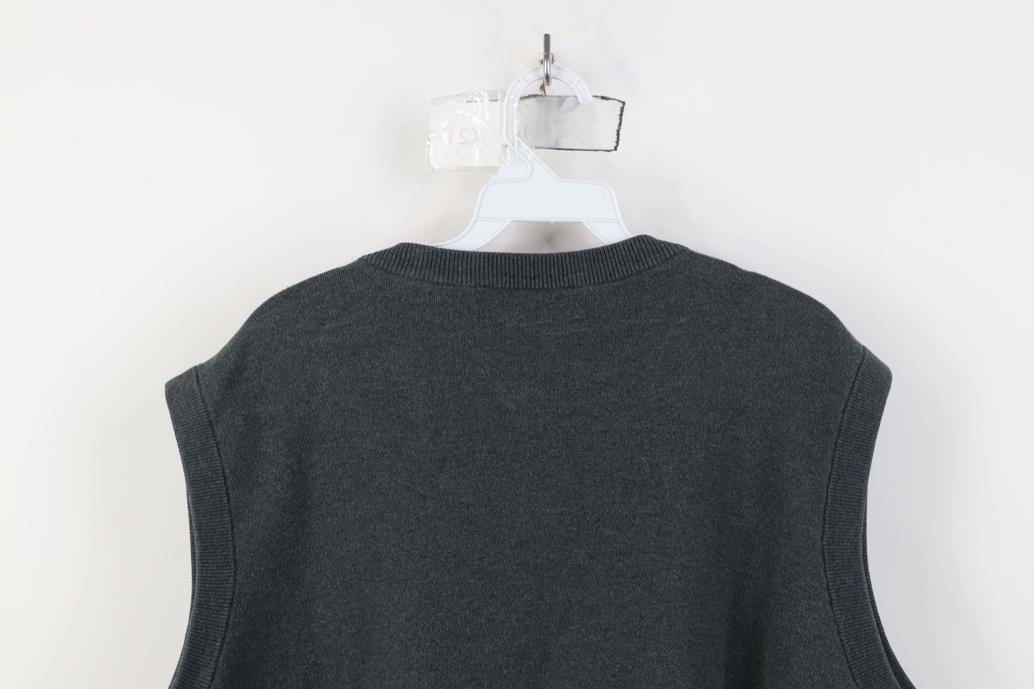 Vintage Vintage 90s Streetwear Blank Cotton Knit V-Neck Sweater Vest Size US L / EU 52-54 / 3 - 9 Thumbnail