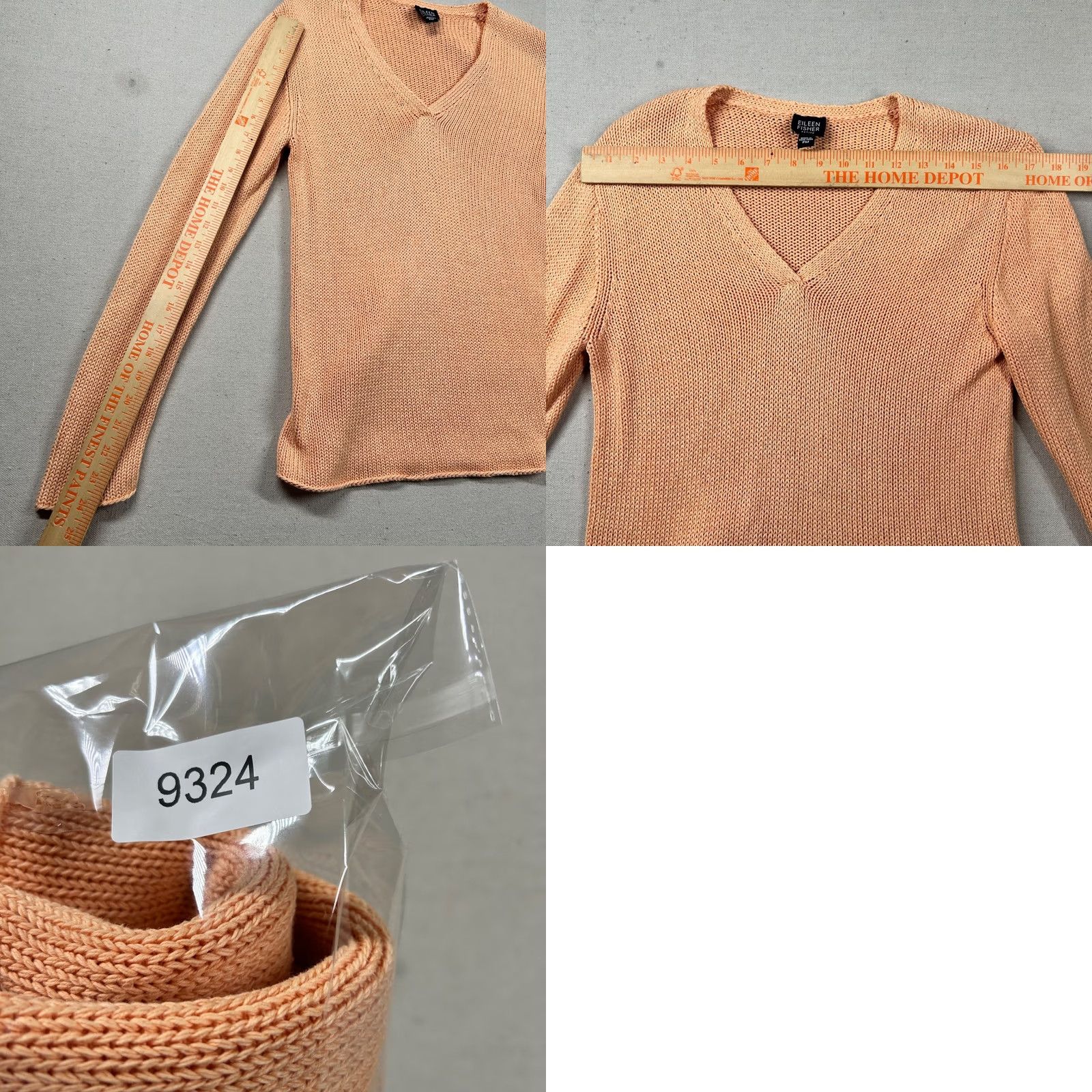 Eileen Fisher Eileen Fisher Sweater Womens PM Petite V Neck Peach Coral Knit 100% Cotton Size M / US 6-8 / IT 42-44 - 8 Thumbnail