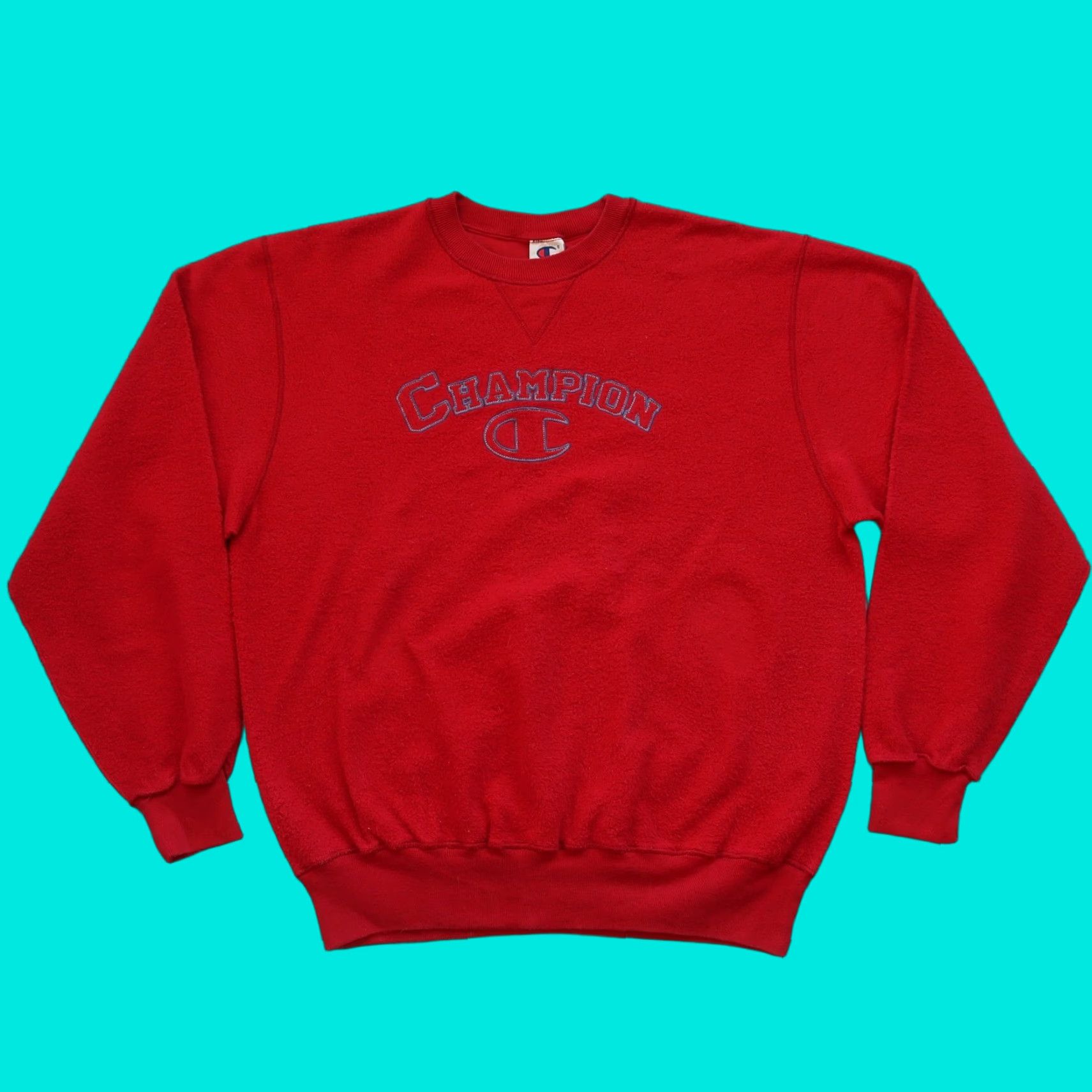 Champion VINTAGE Champion Logo Sweatshirt Mens Large Red Sweatshirt Size US L / EU 52-54 / 3 - 1 Thumbnail