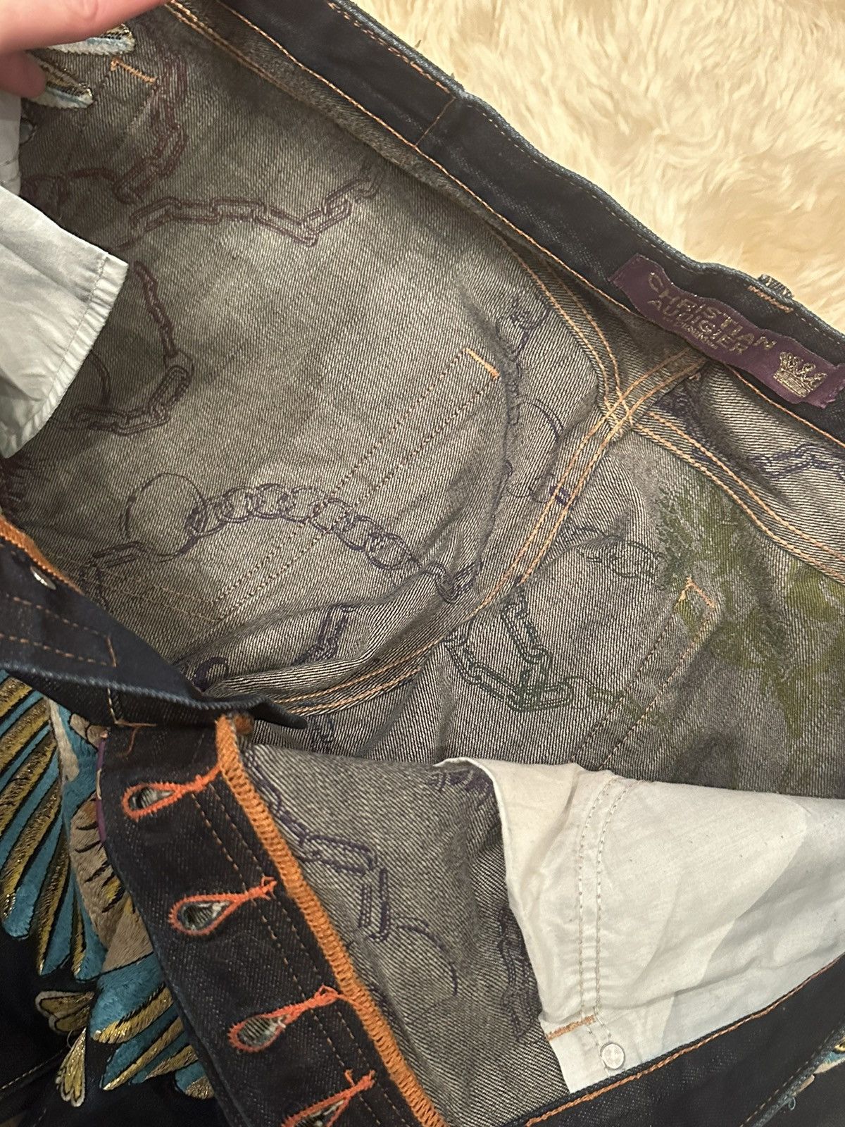 Ed Hardy × Japanese Brand × Vintage Insane rare Ed Hardy embroidery pants Size US 40 / EU 56 - 8 Thumbnail