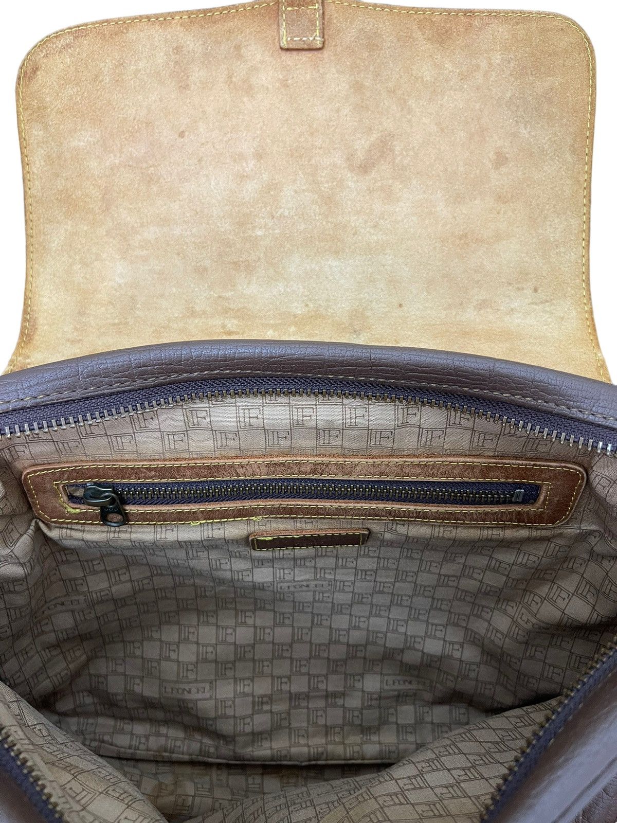 Japanese Brand Leather Hunting Bag Vtg Lfoncel Paris Patina Size ONE SIZE - 11 Thumbnail
