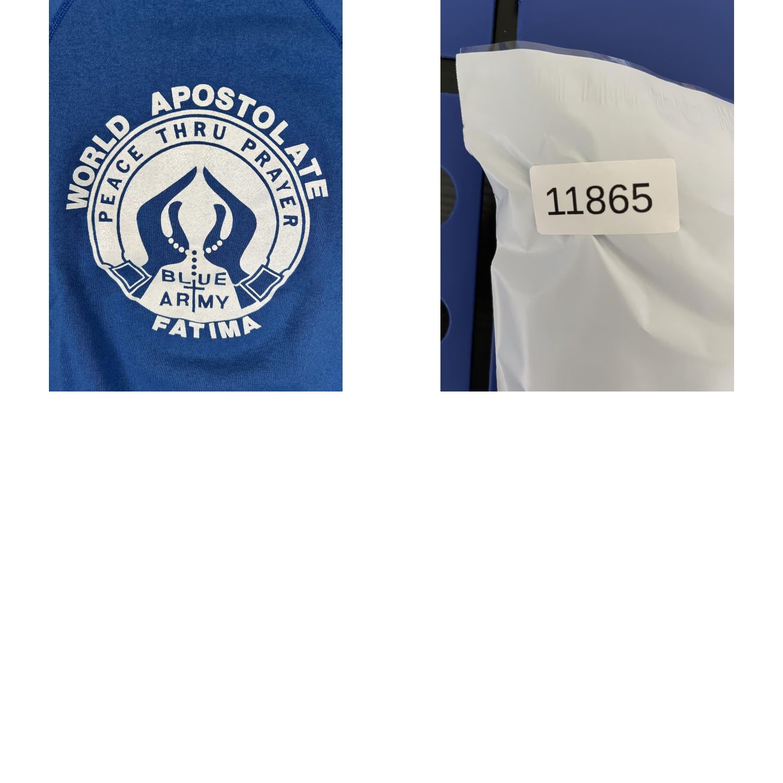 Vintage VINTAGE Blue Army Fatima Sweatshirt Mens M Blue Pray The Rosary Graphic Sweatshirt Size US M / EU 48-50 / 2 - 8 Thumbnail