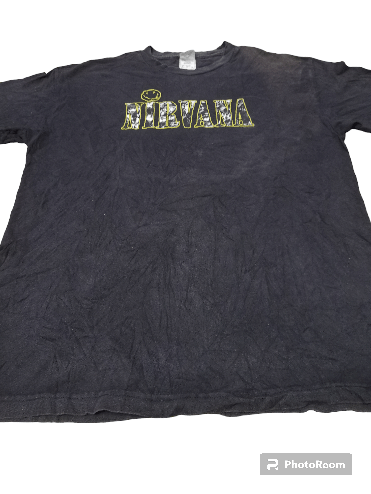 Band Tees × Nirvana × Vintage 🔥Vtg 1997 Nirvana Spell Out Smile Tee Size US L / EU 52-54 / 3 - 2 Thumbnail
